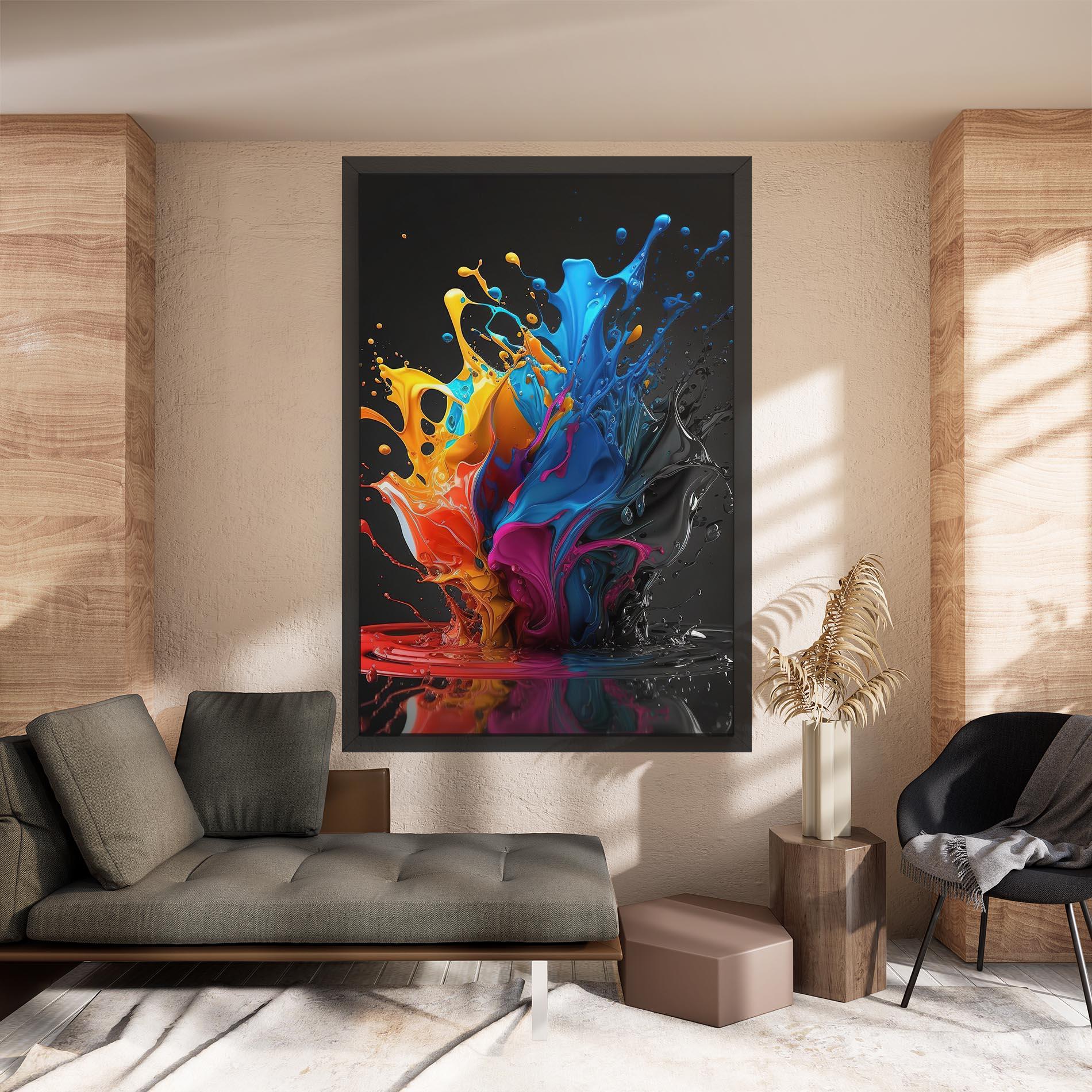 Tablou Canvas Black Blue Splash mockup 8