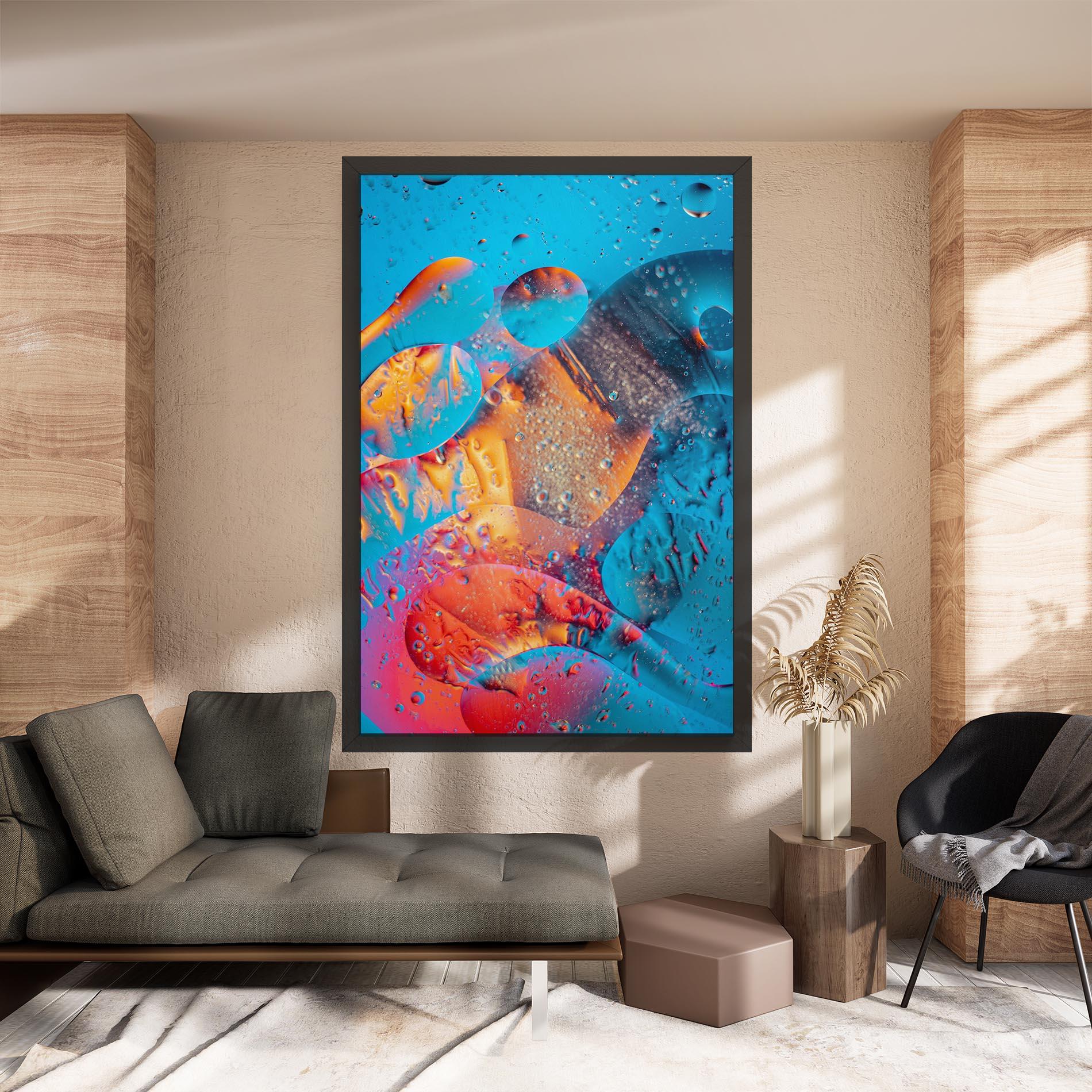 Tablou Canvas Blue Orange Drops mockup 8