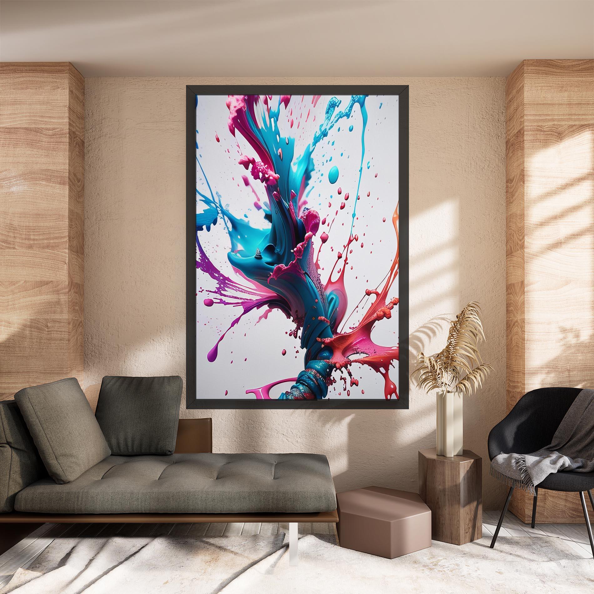 Tablou Canvas Blue Pink Splash mockup 8