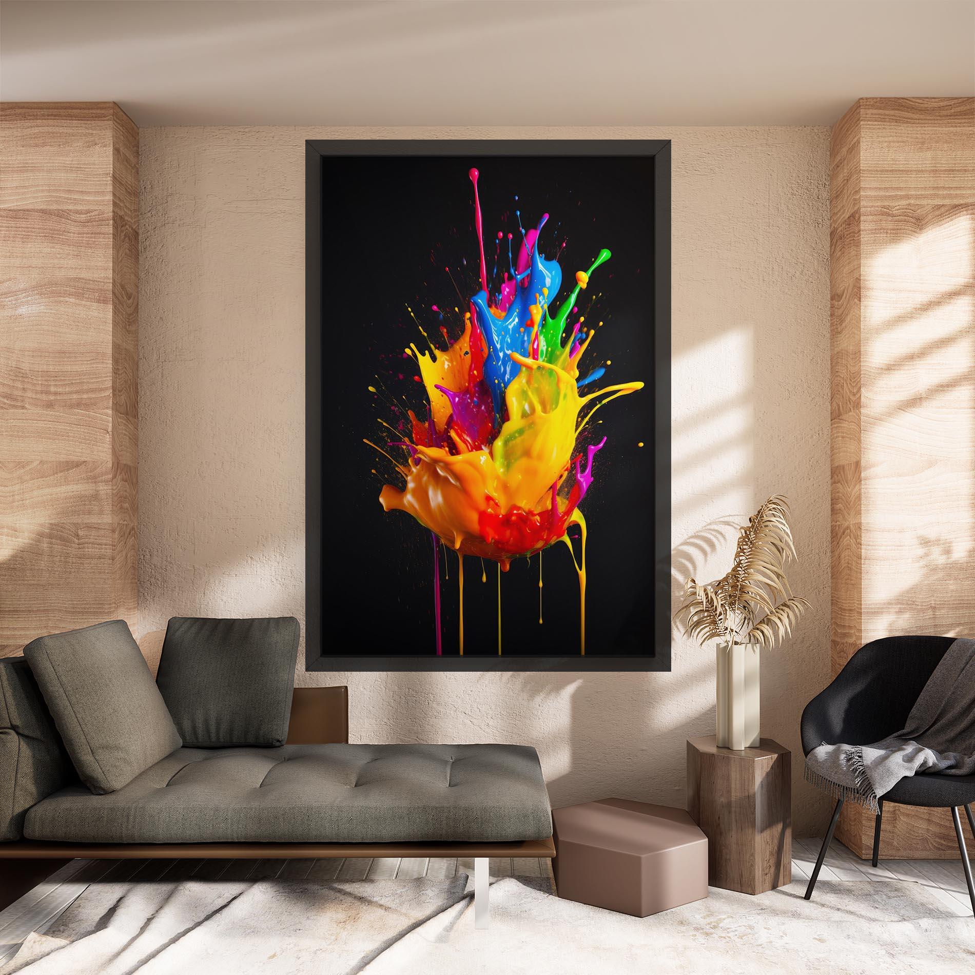 Tablou Canvas Yellow Splash Floating mockup 8