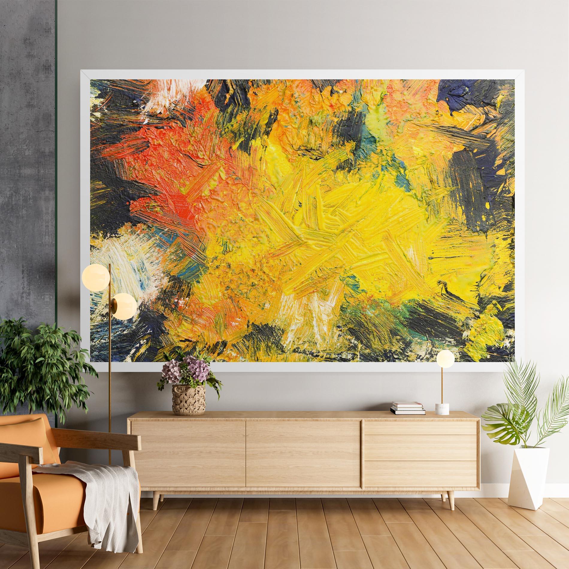 Tablou Canvas Artistic Yellow Painting mockup 9