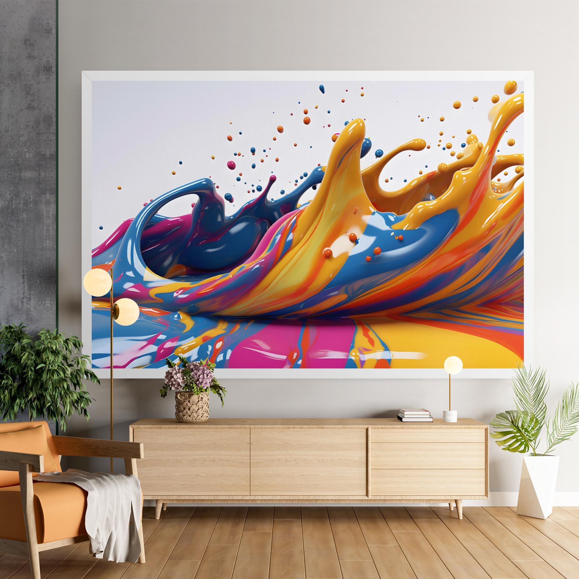 Tablou Canvas Colorful Liquid Yellow Splash mockup 9