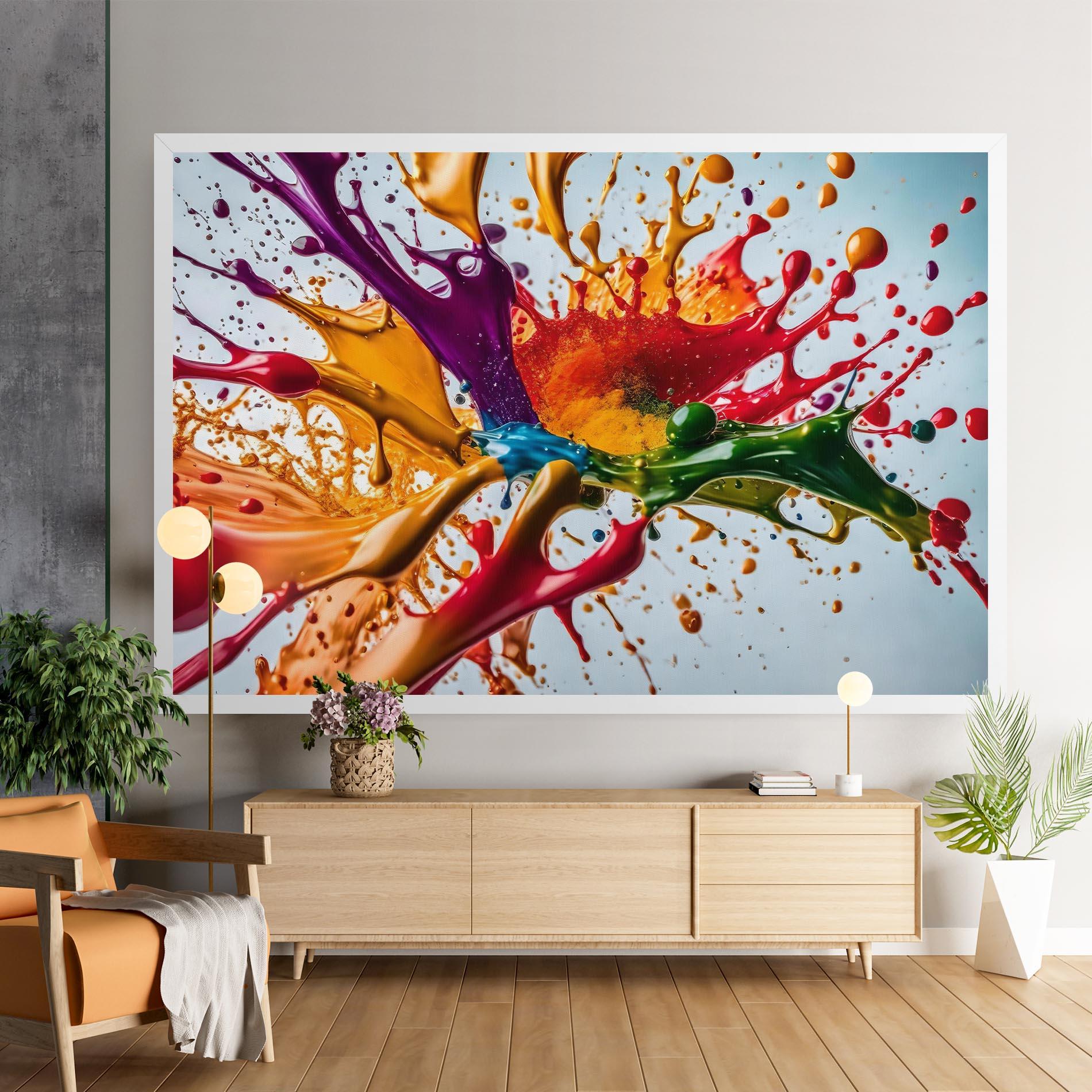 Tablou Canvas Colorful Yellow Rainbow mockup 9