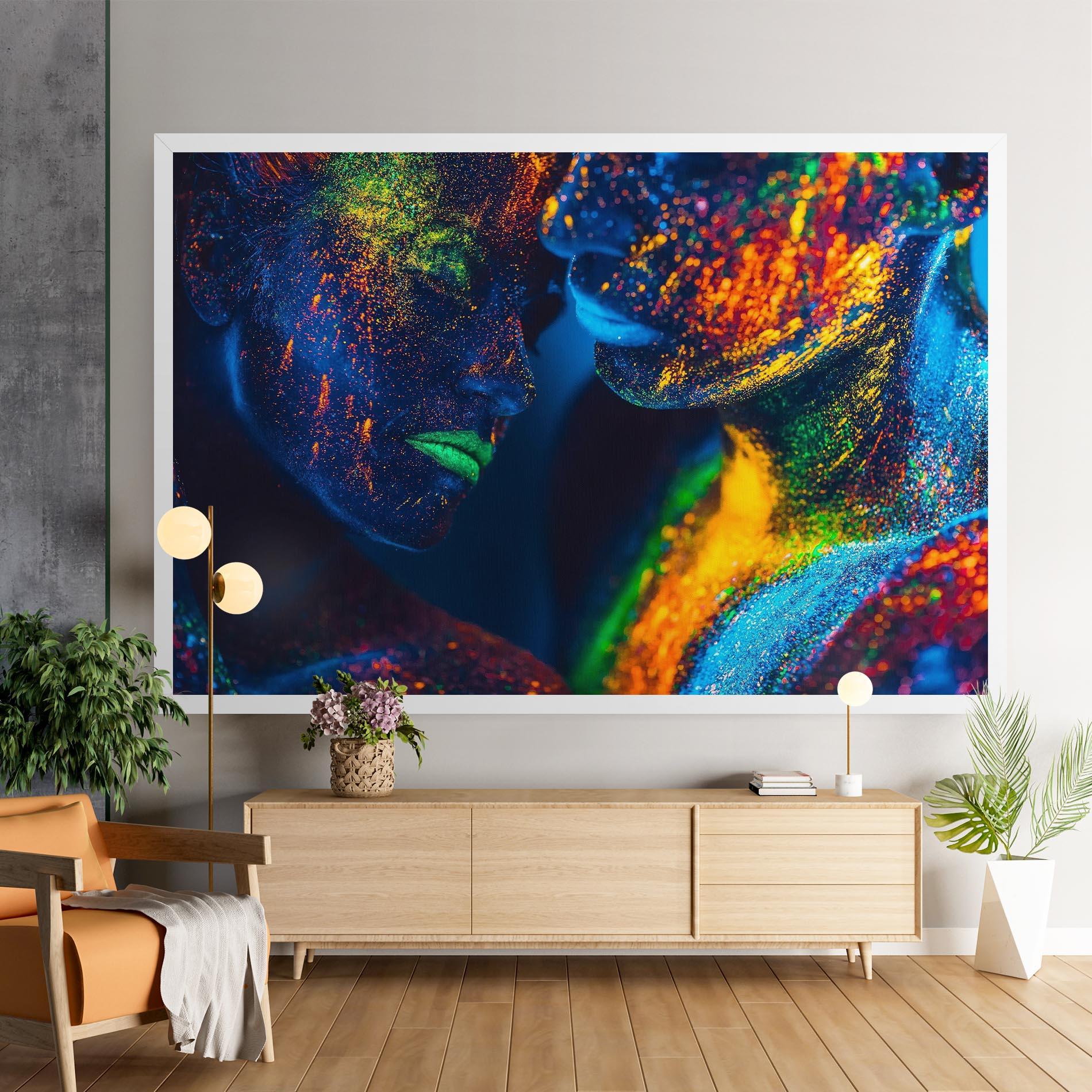 Tablou Canvas Fluorescent Green Lips mockup 9