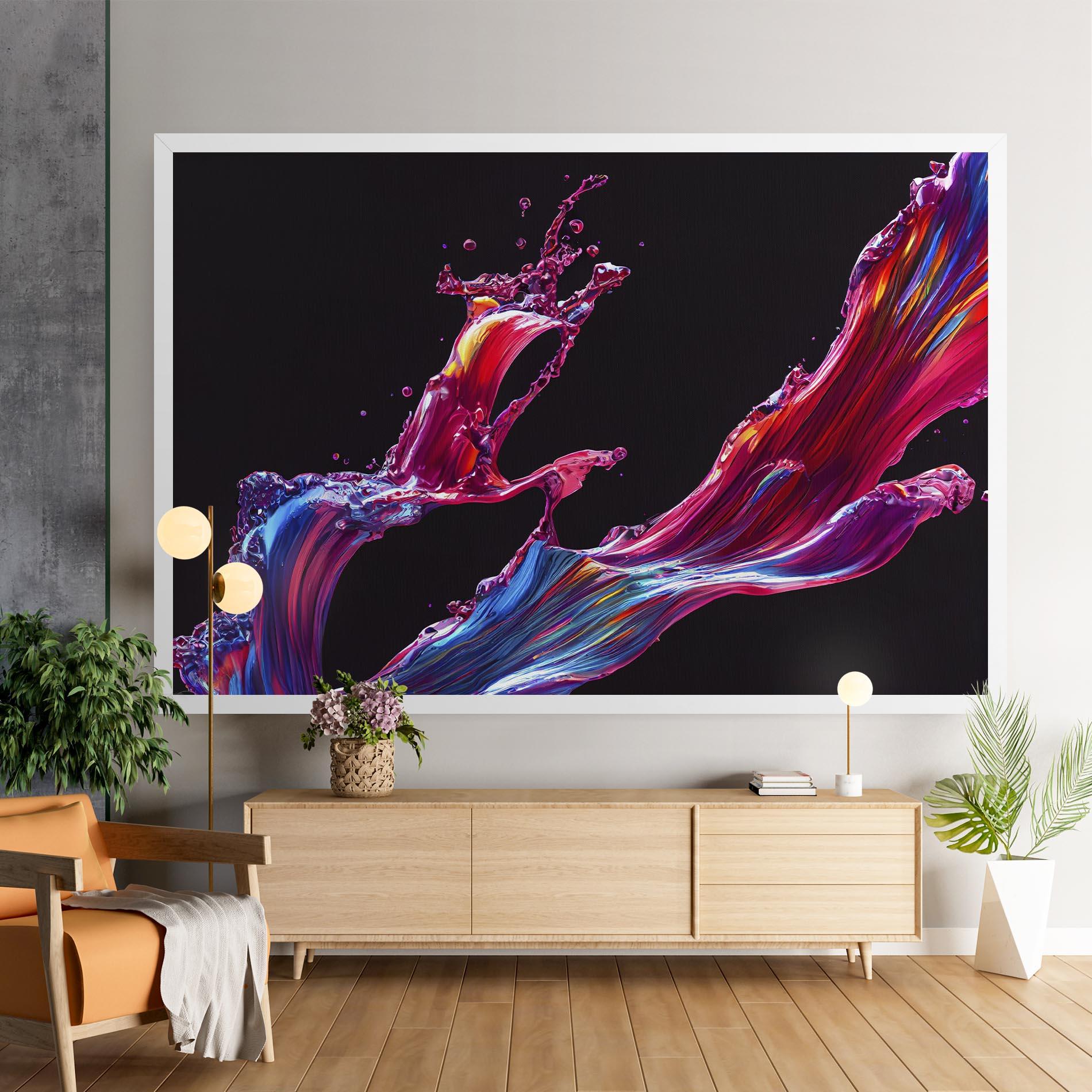 Tablou Canvas Purple Floating Paint mockup 9