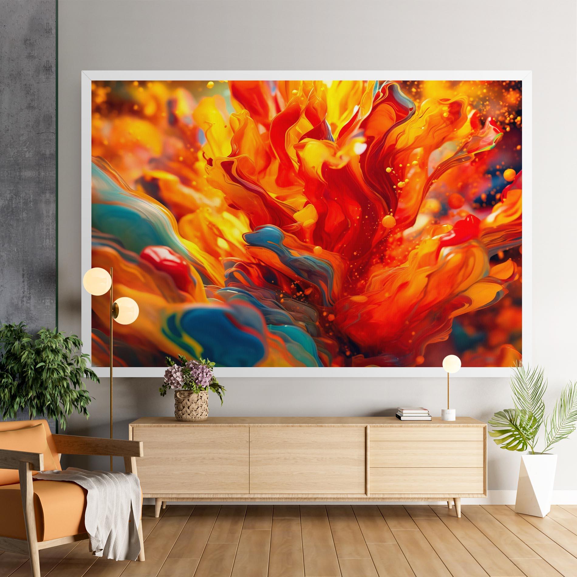 Tablou Canvas Red Color Flames mockup 9