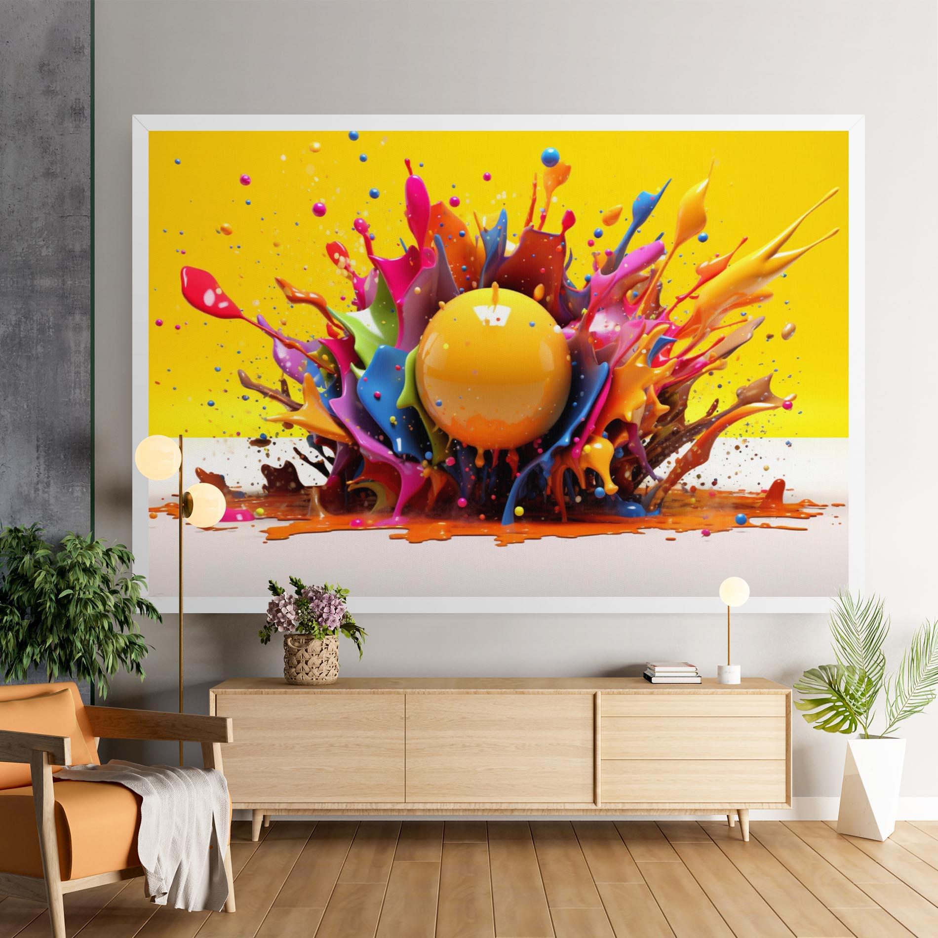 Tablou Canvas Yellow Ball Splash mockup 9