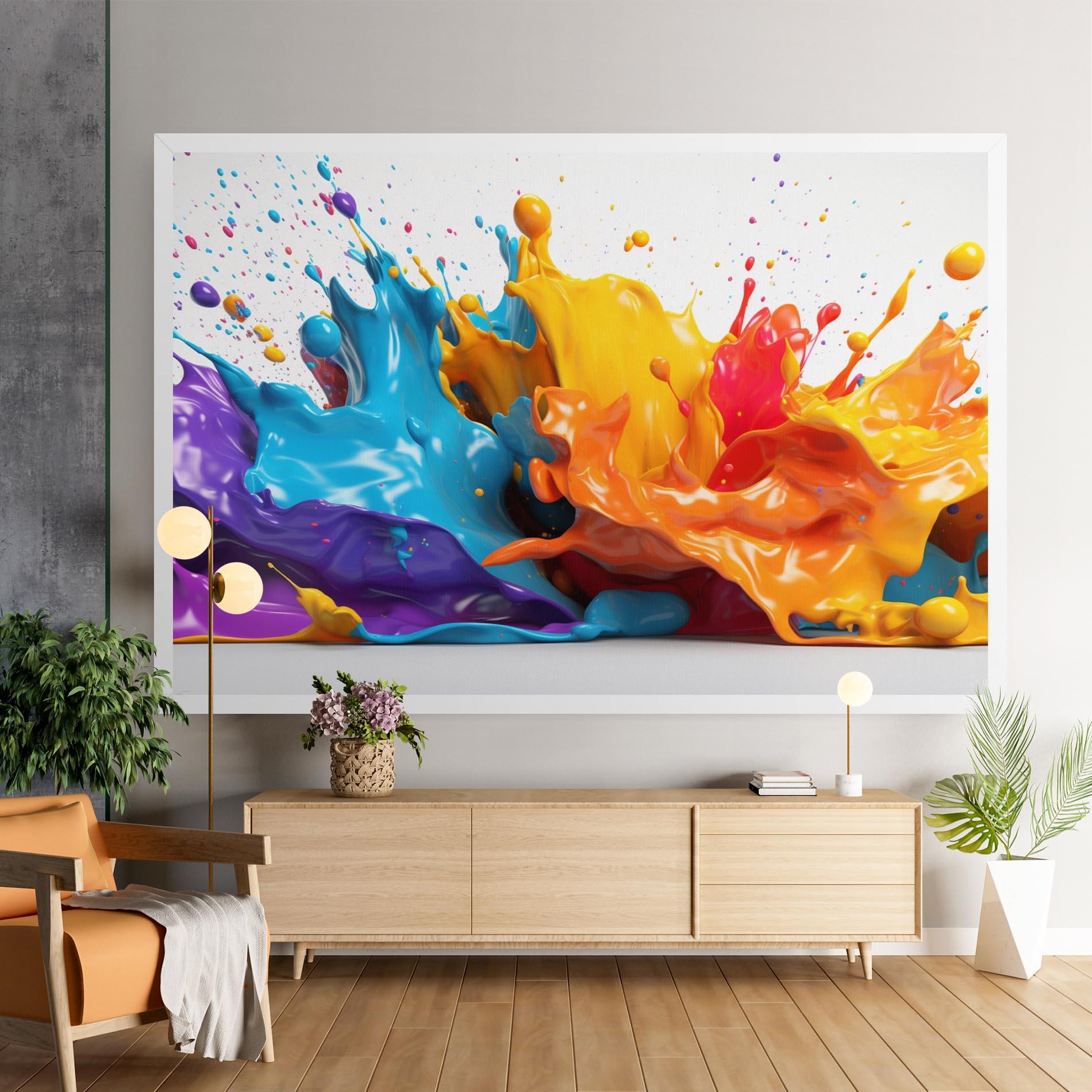 Tablou Canvas Yellow Blue Splash mockup 9