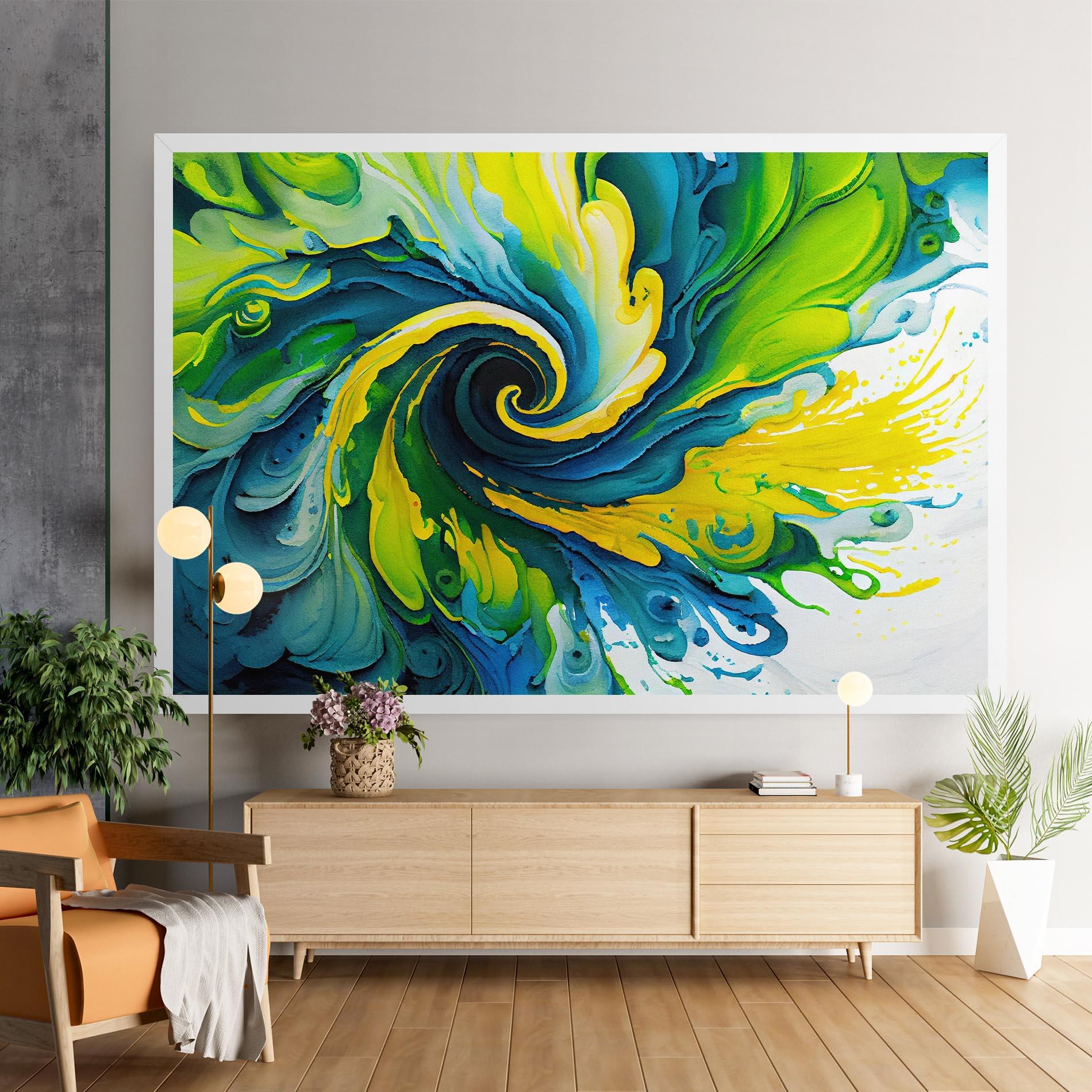 Tablou Canvas Yellow Green Spiral mockup 9