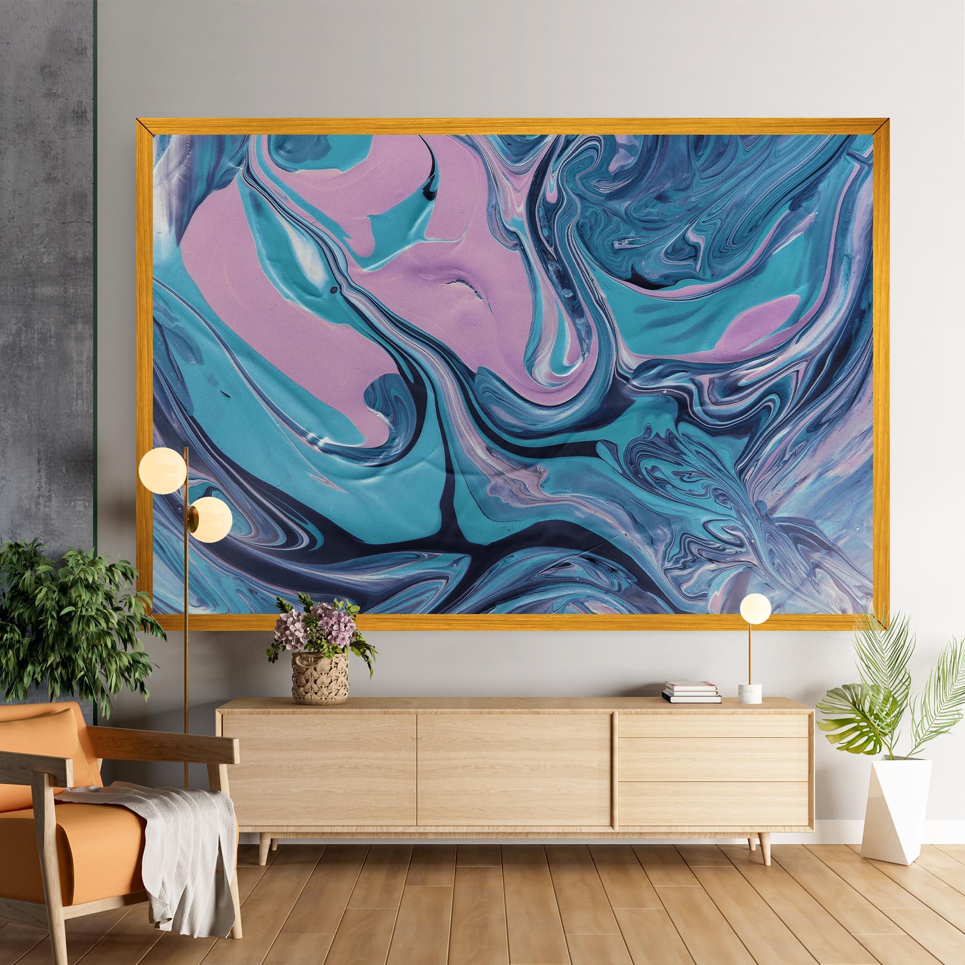 Tablou Canvas Abstract Blue And Pink mockup 9