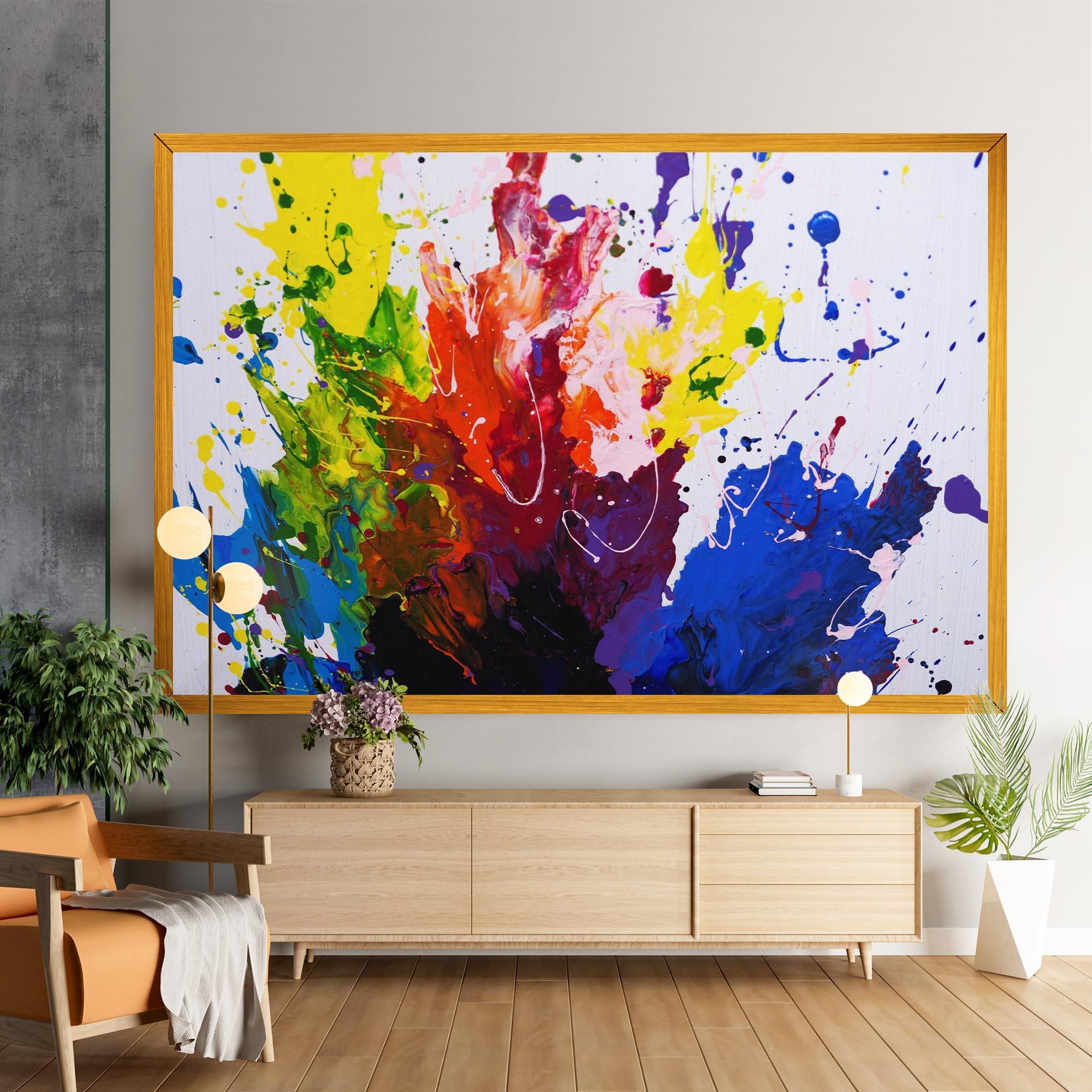 Tablou Canvas Blue Purple Exploding mockup 9