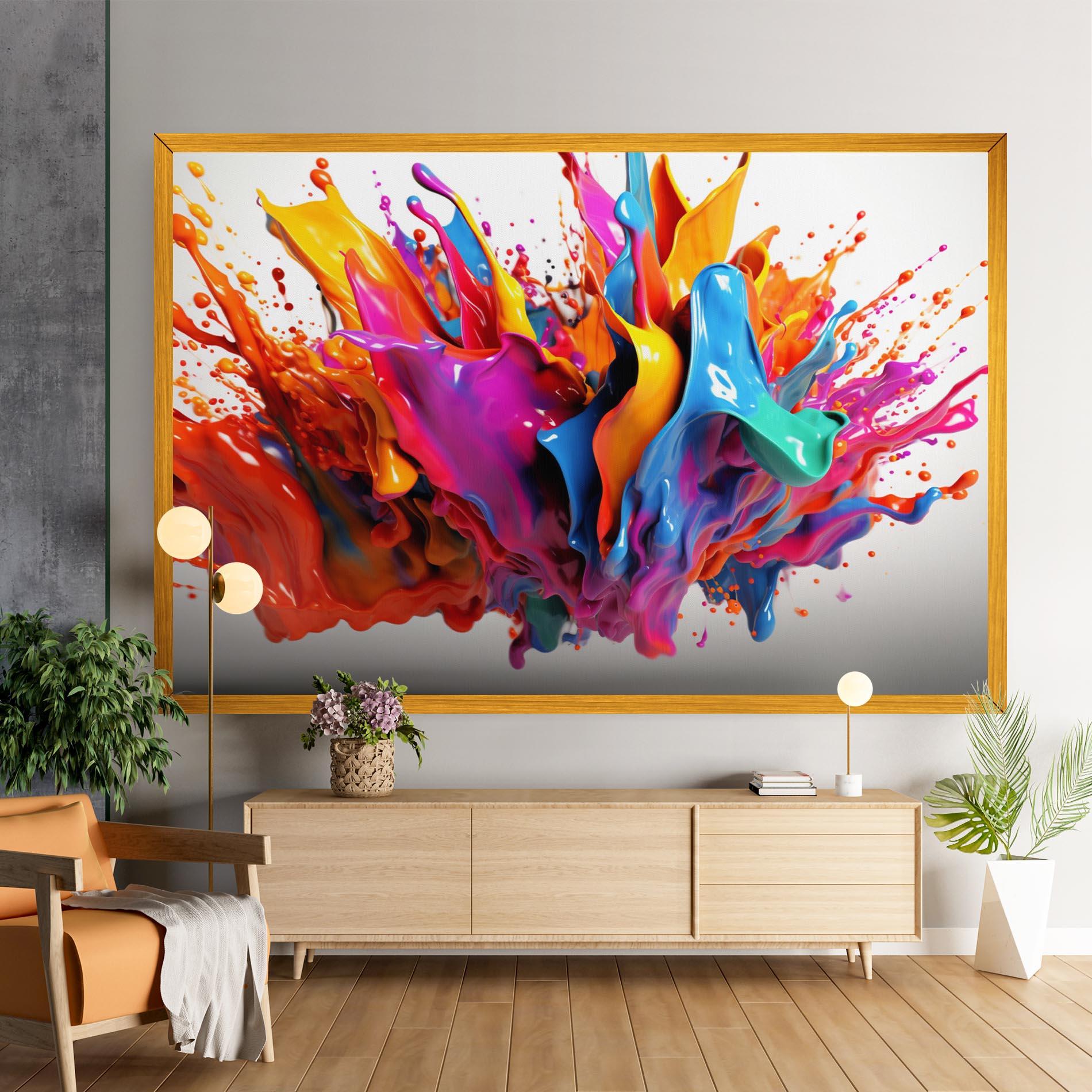 Tablou Canvas Blue Yellow Splash mockup 9