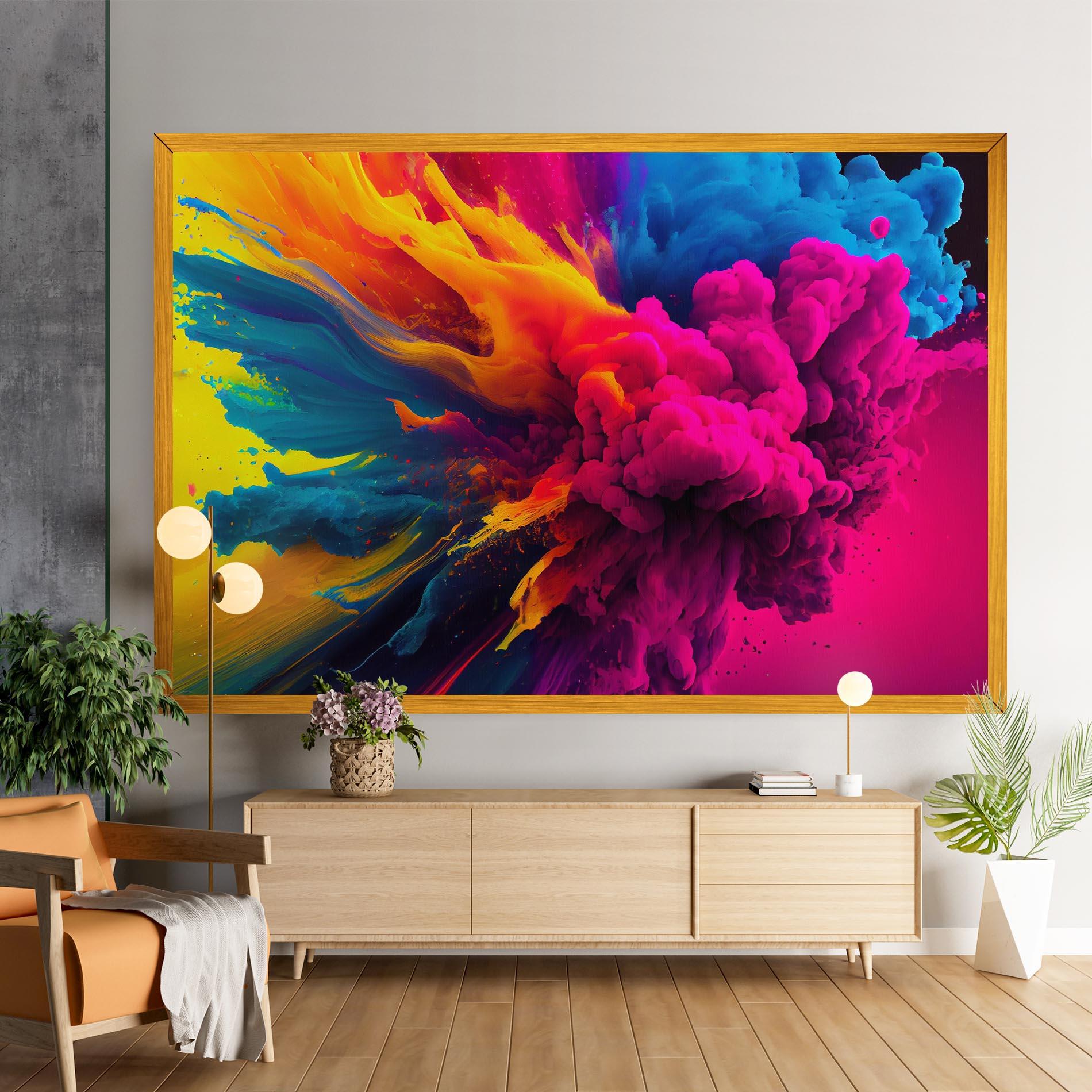 Tablou Canvas Colorful Paint Explosion mockup 9