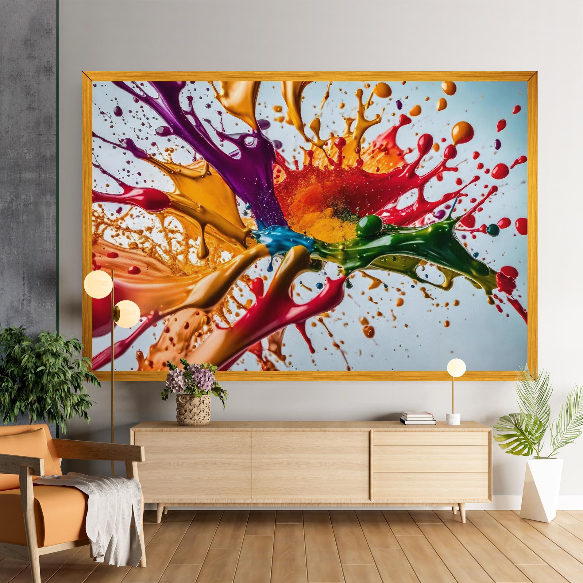Tablou Canvas Colorful Yellow Rainbow mockup 9