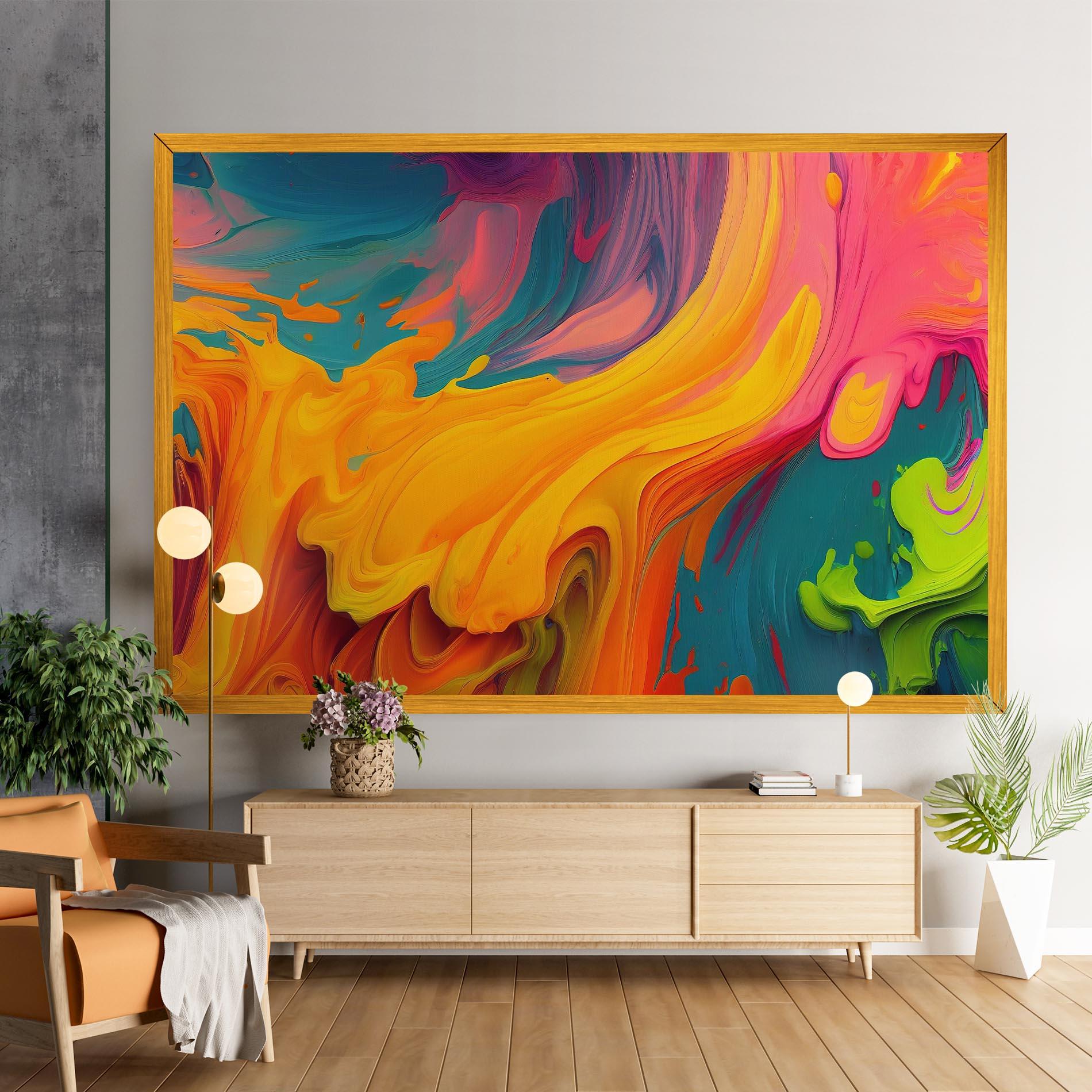 Tablou Canvas Dried Mixed Paint mockup 9