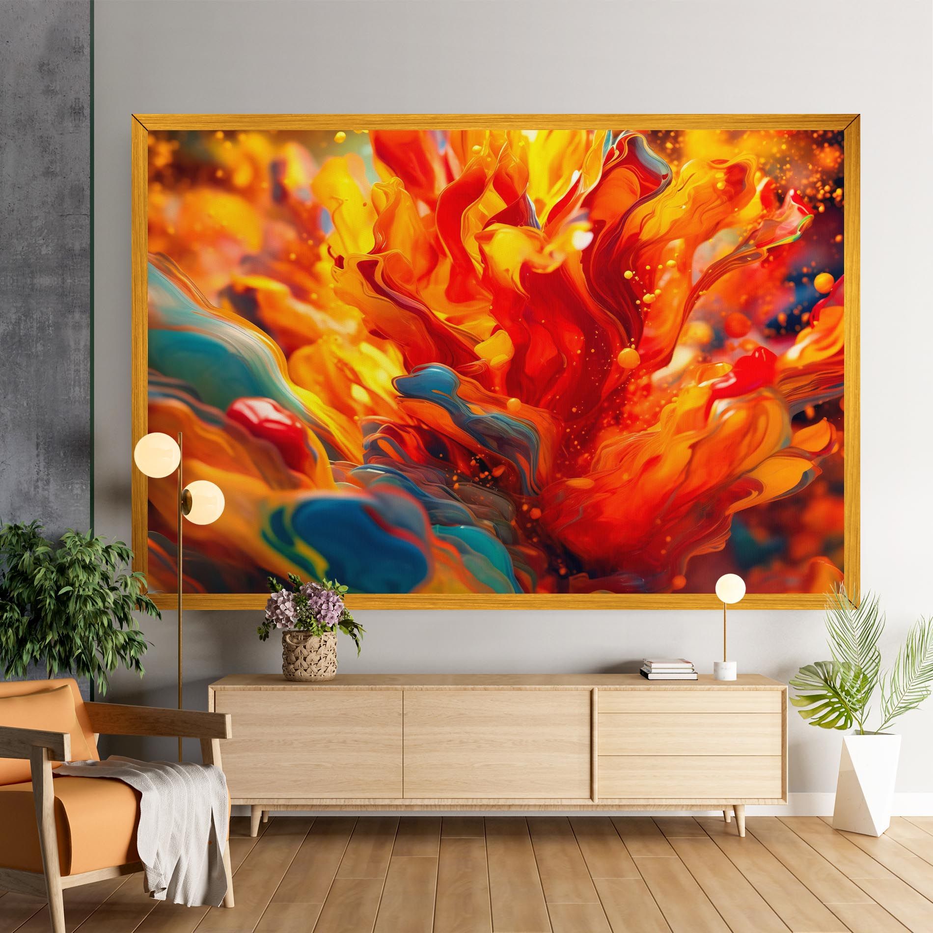 Red Color Flames mockup 9