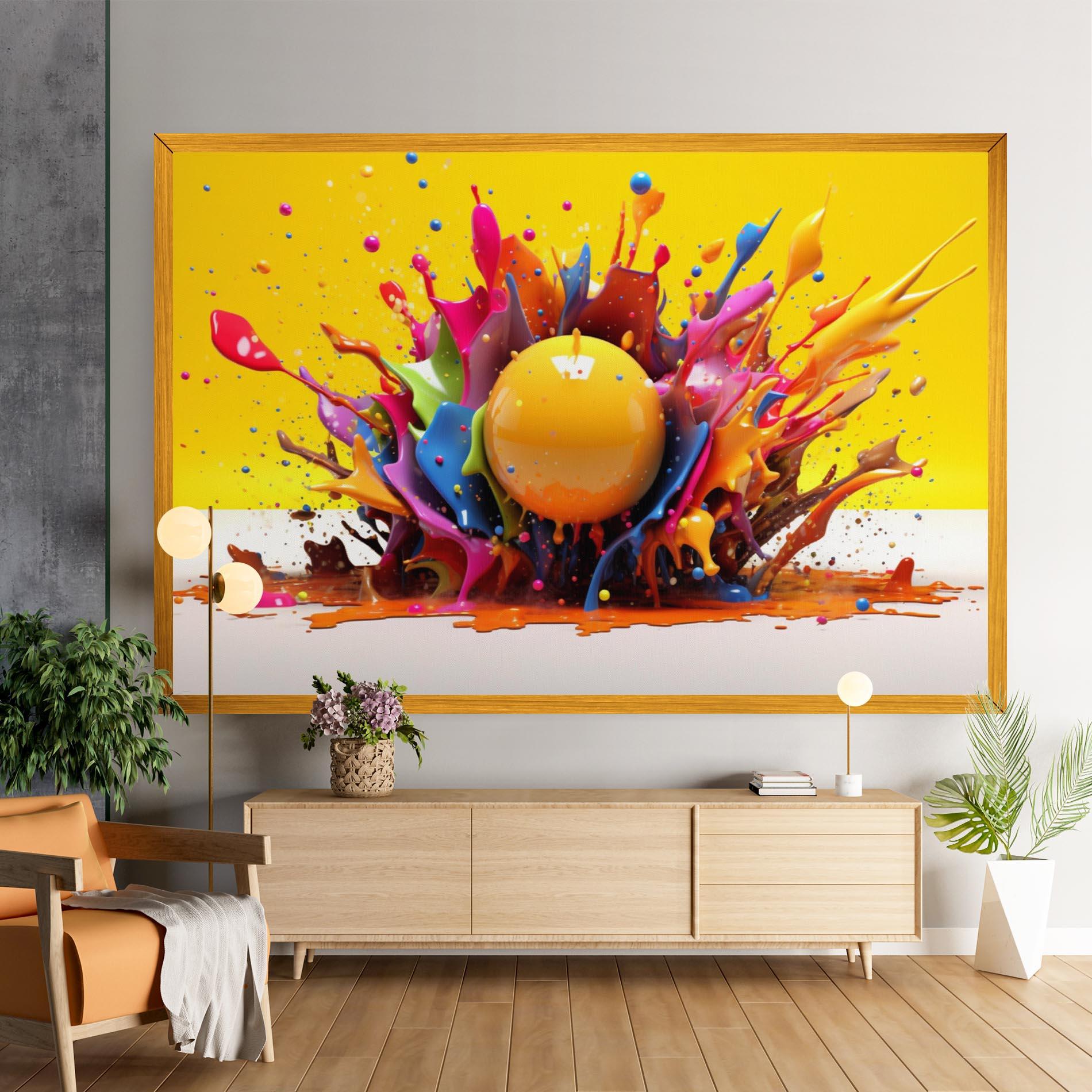 Tablou Canvas Yellow Ball Splash mockup 9