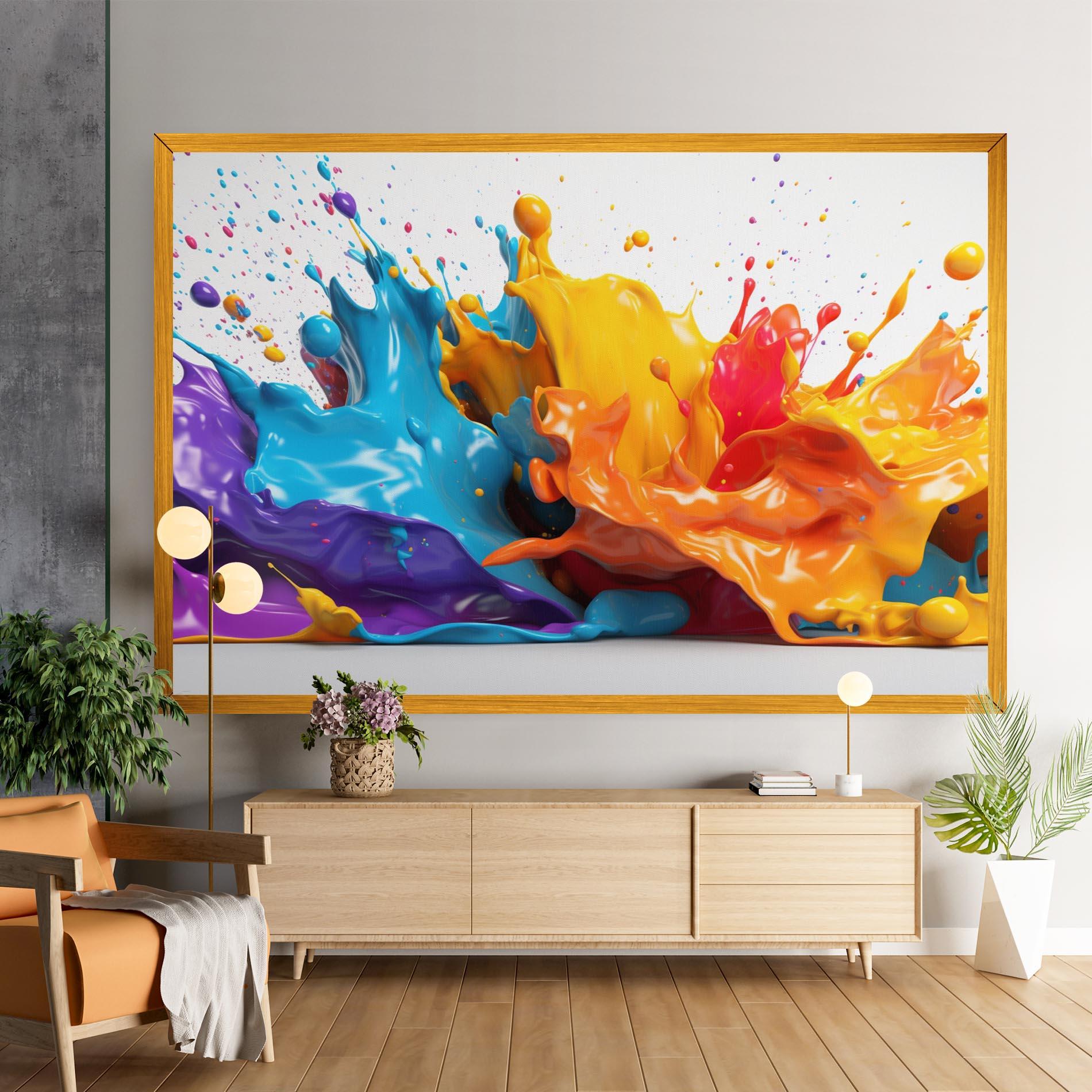Tablou Canvas Yellow Blue Splash mockup 9