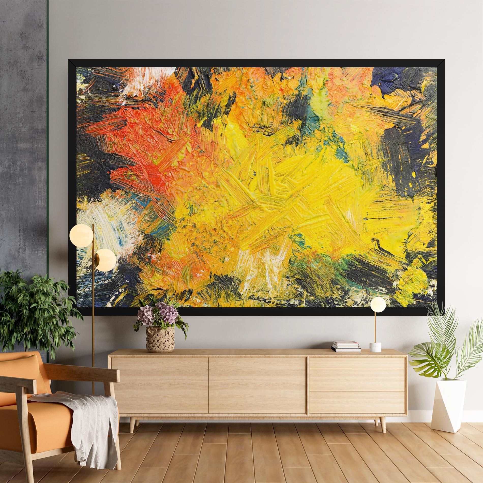 Tablou Canvas Artistic Yellow Painting mockup 9