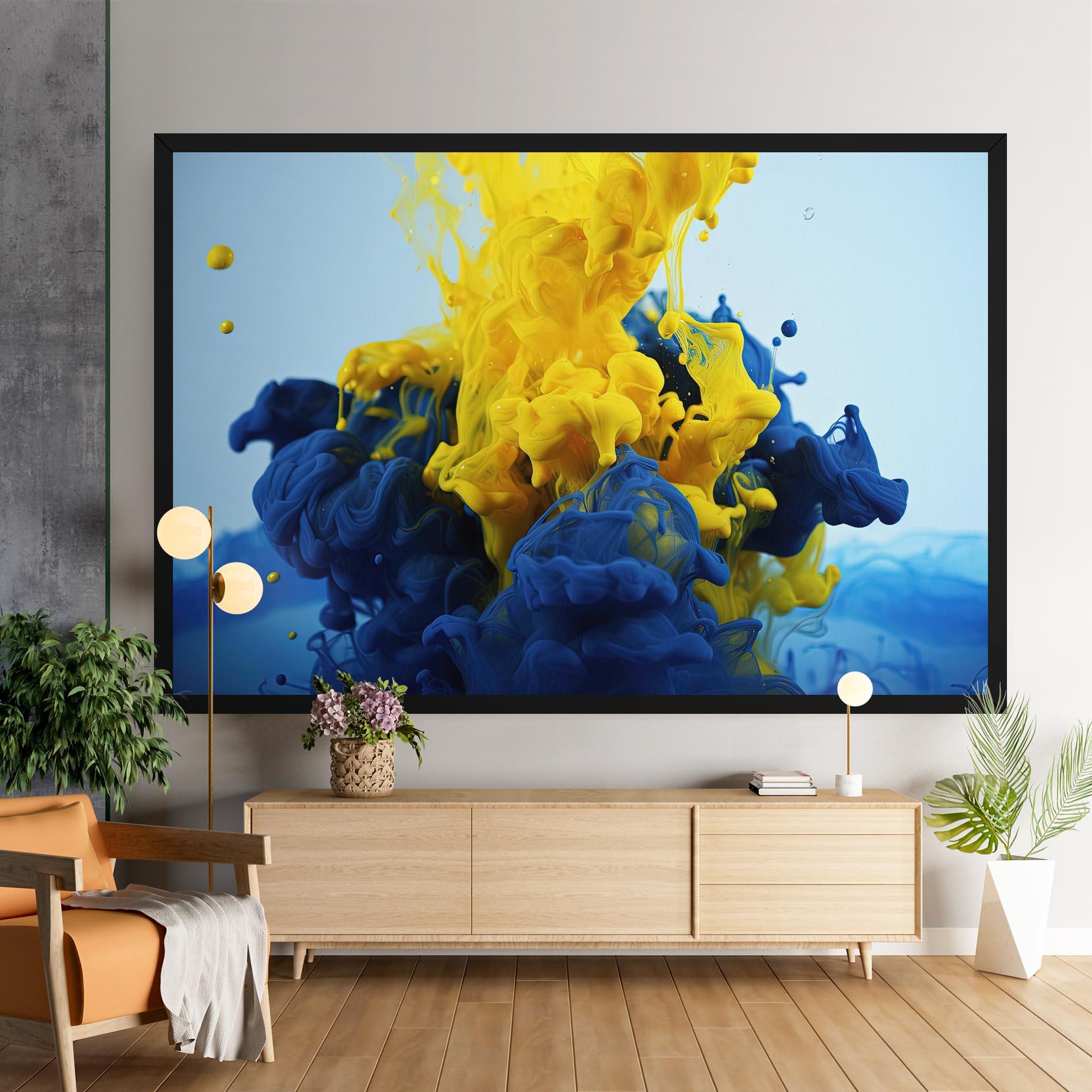 Tablou Canvas Blue Yellow Smoke mockup 9