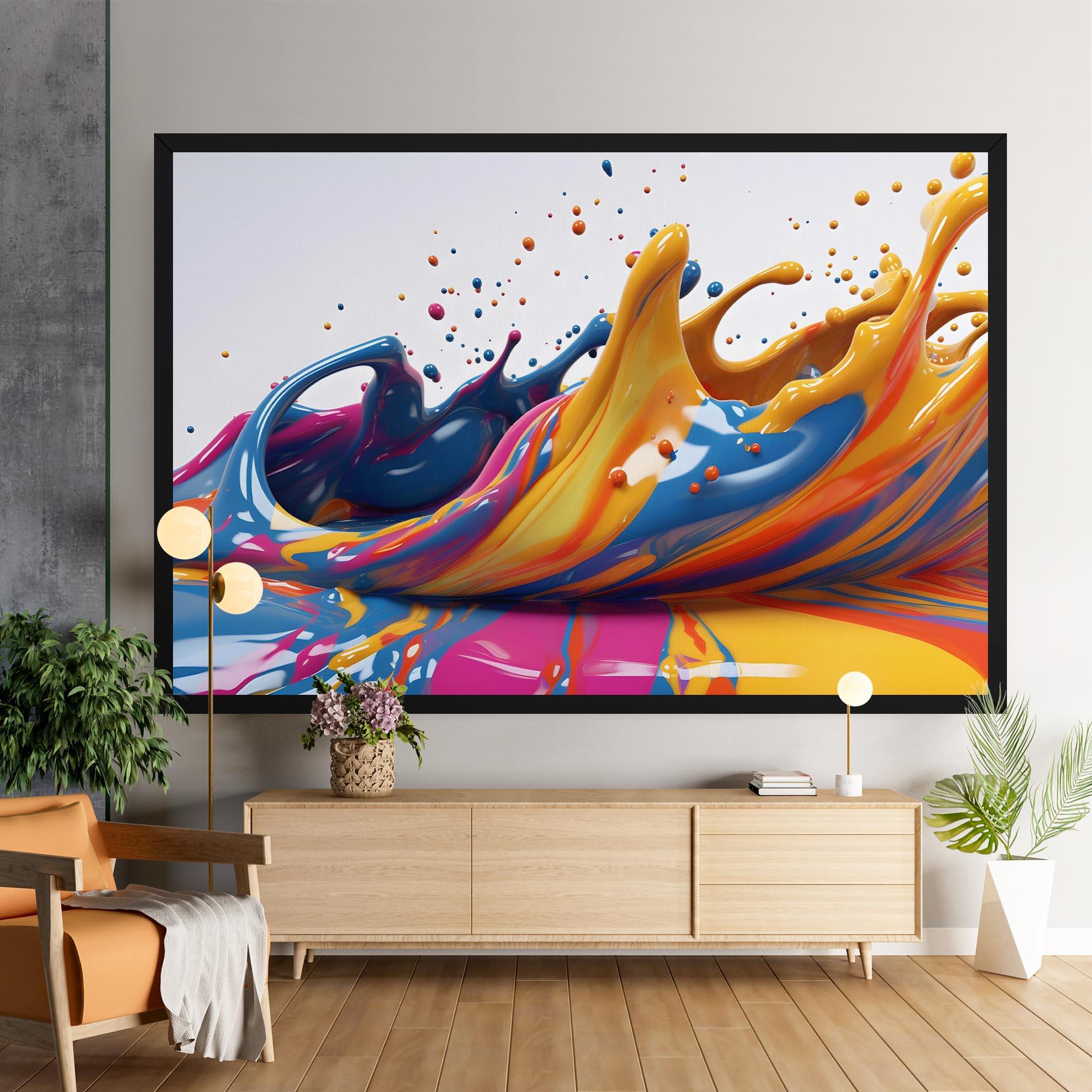 Tablou Canvas Colorful Liquid Yellow Splash mockup 9