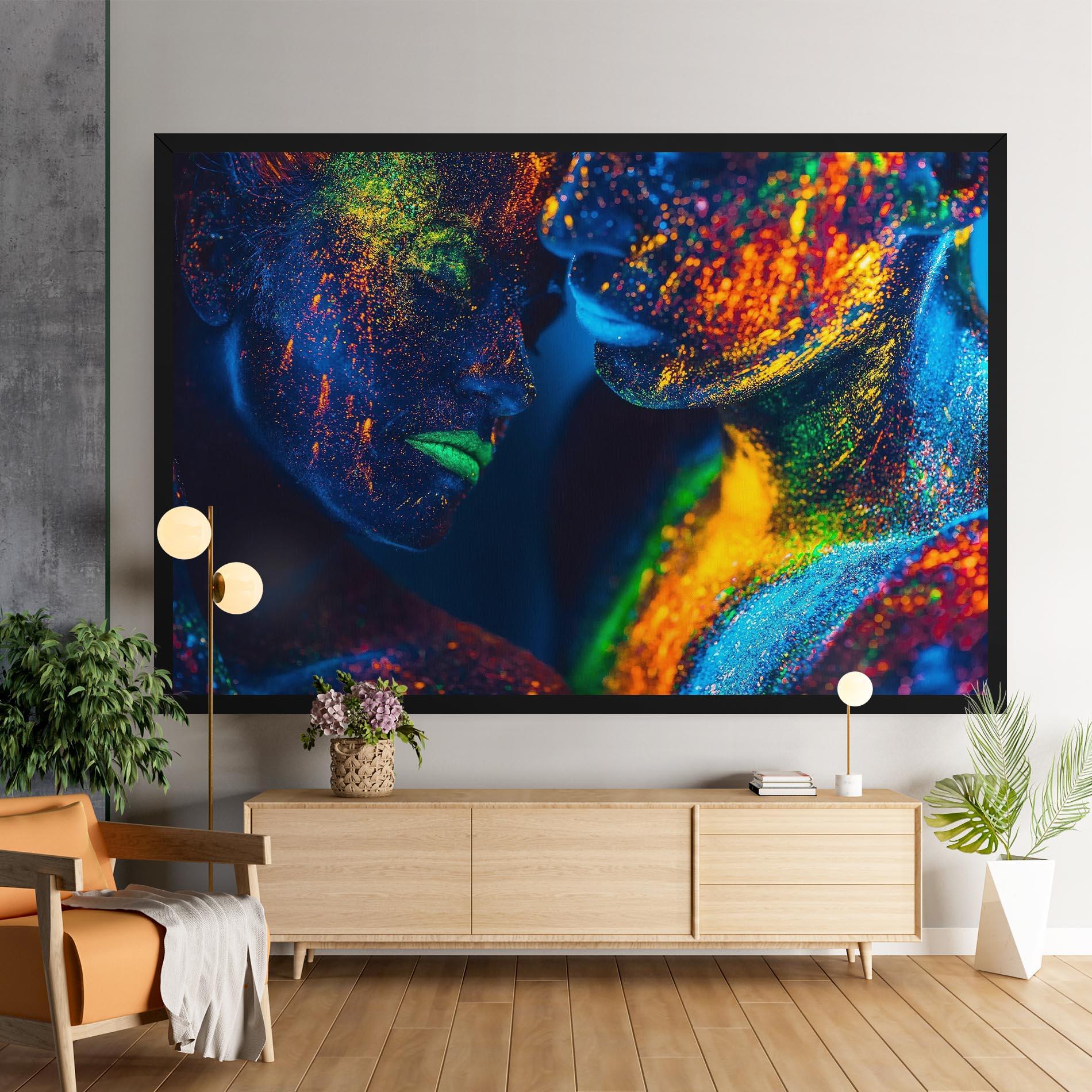 Tablou Canvas Fluorescent Green Lips mockup 9