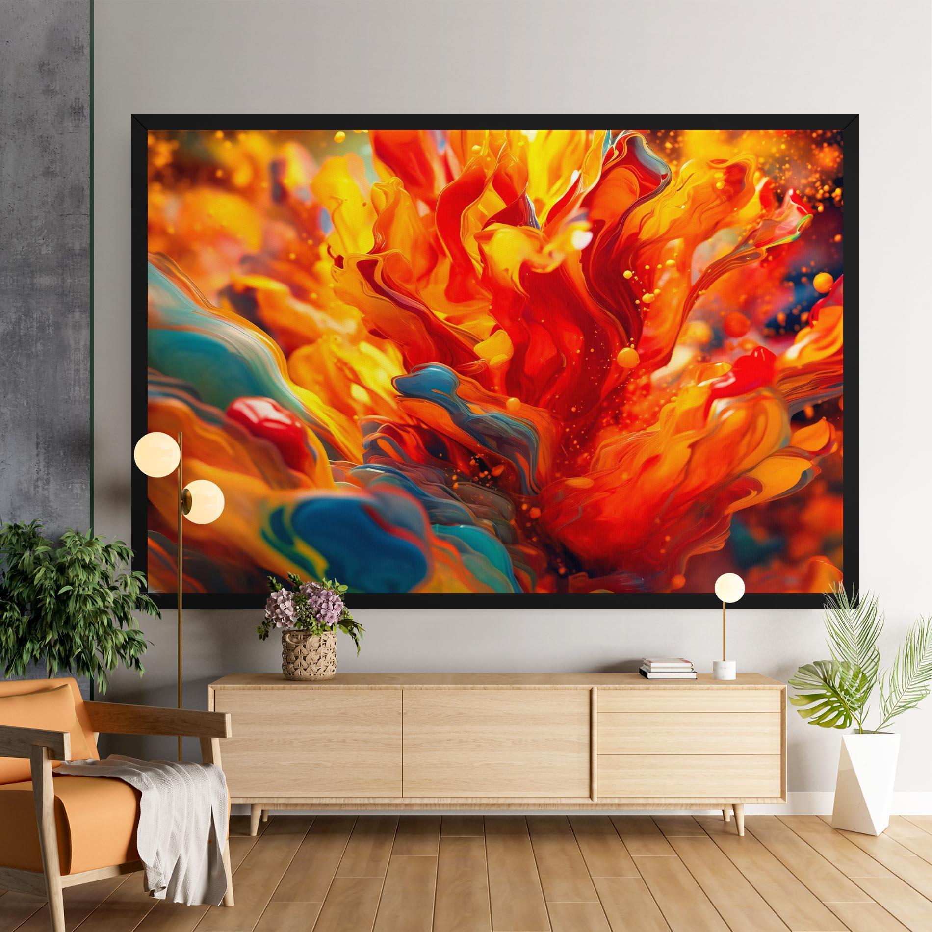 Tablou Canvas Red Color Flames mockup 9