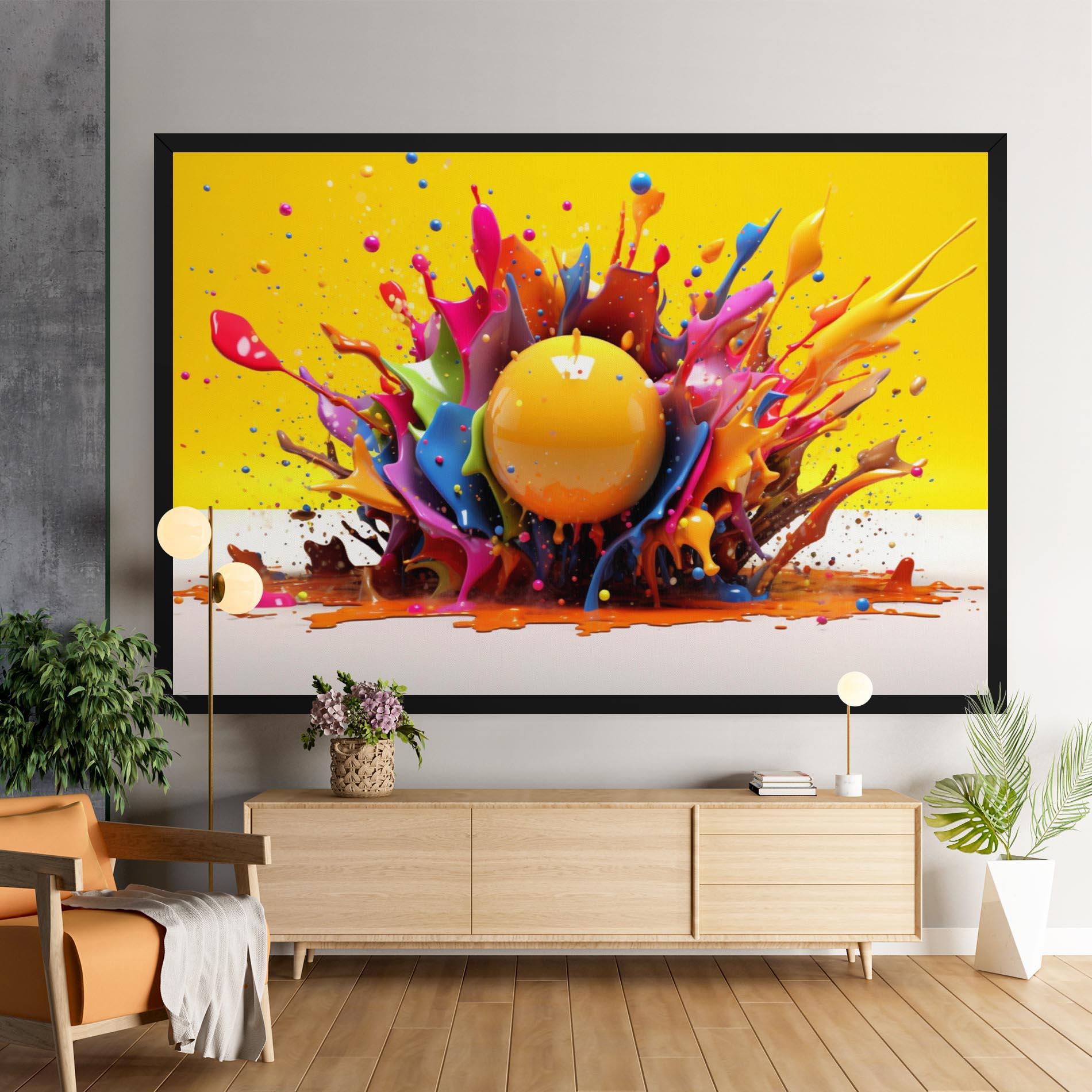 Tablou Canvas Yellow Ball Splash mockup 9