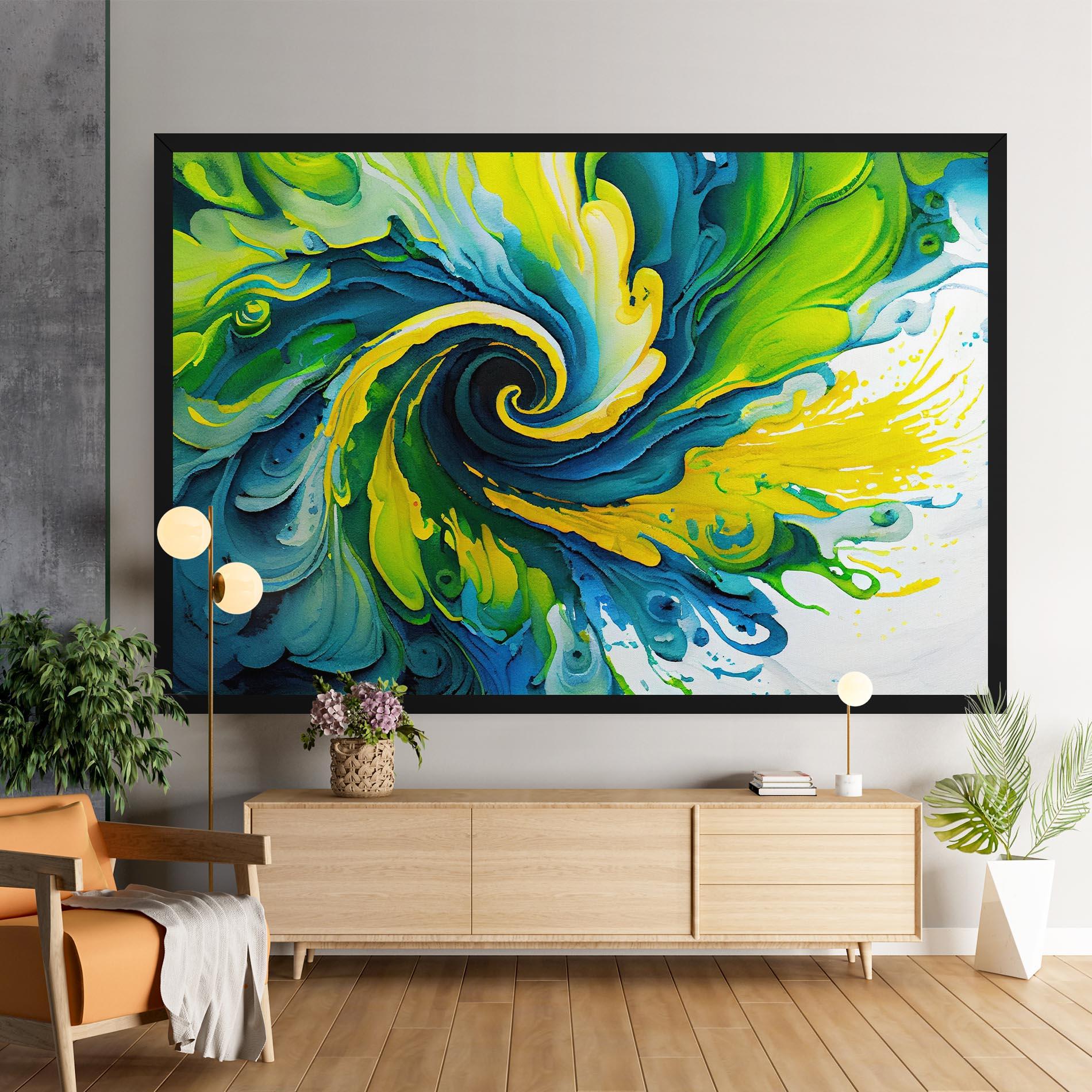 Tablou Canvas Yellow Green Spiral mockup 9