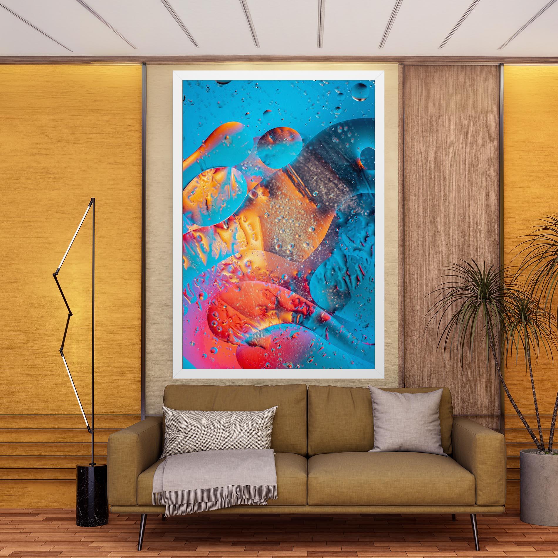 Tablou Canvas Blue Orange Drops mockup 9