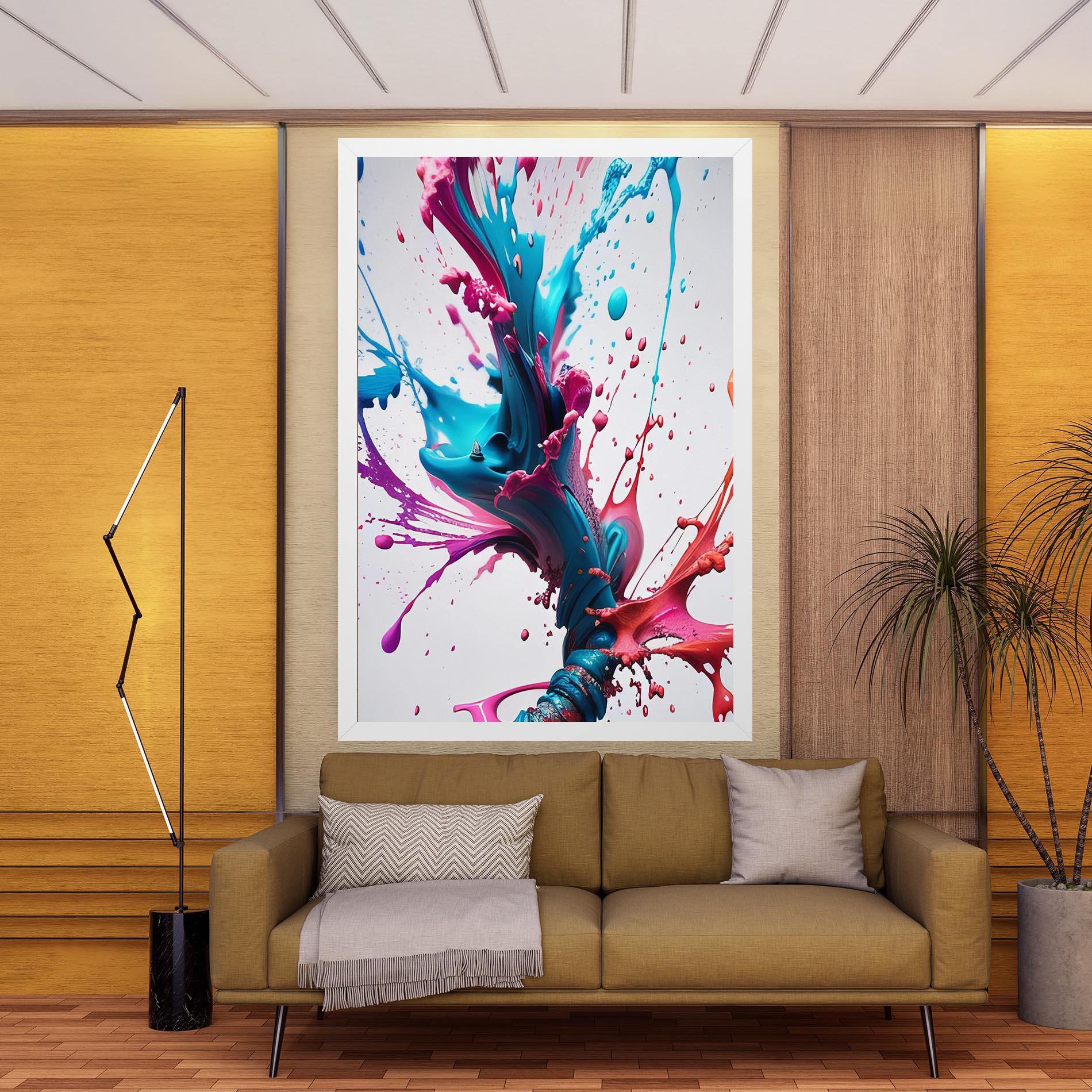 Tablou Canvas Blue Pink Splash mockup 9