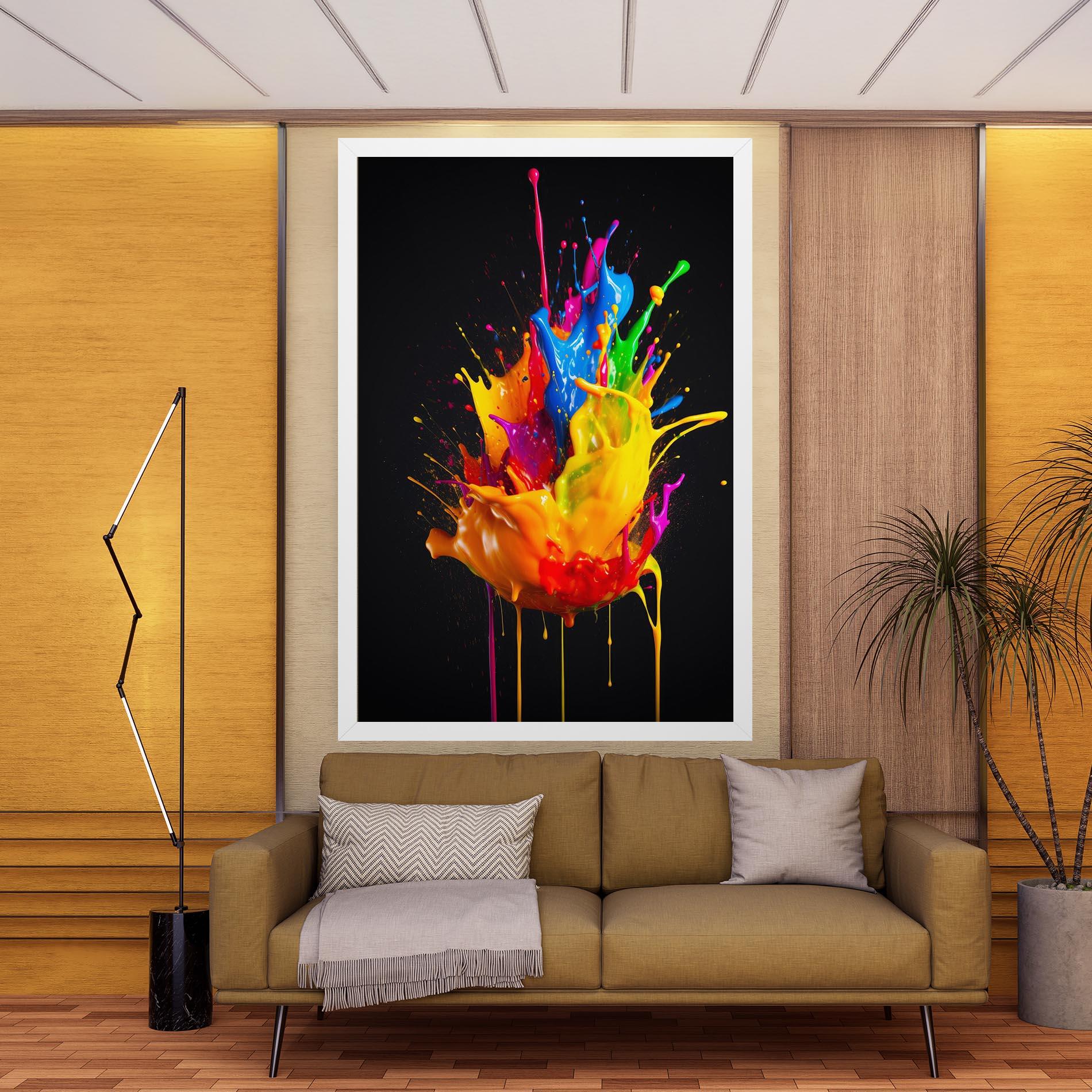 Tablou Canvas Yellow Splash Floating mockup 9