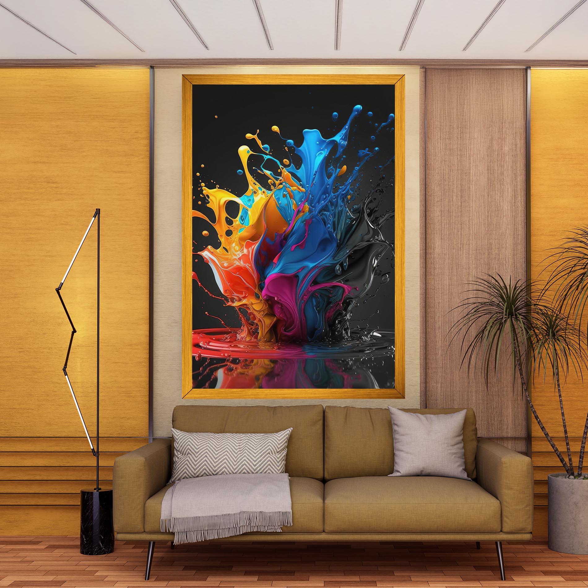 Tablou Canvas Black Blue Splash mockup 9