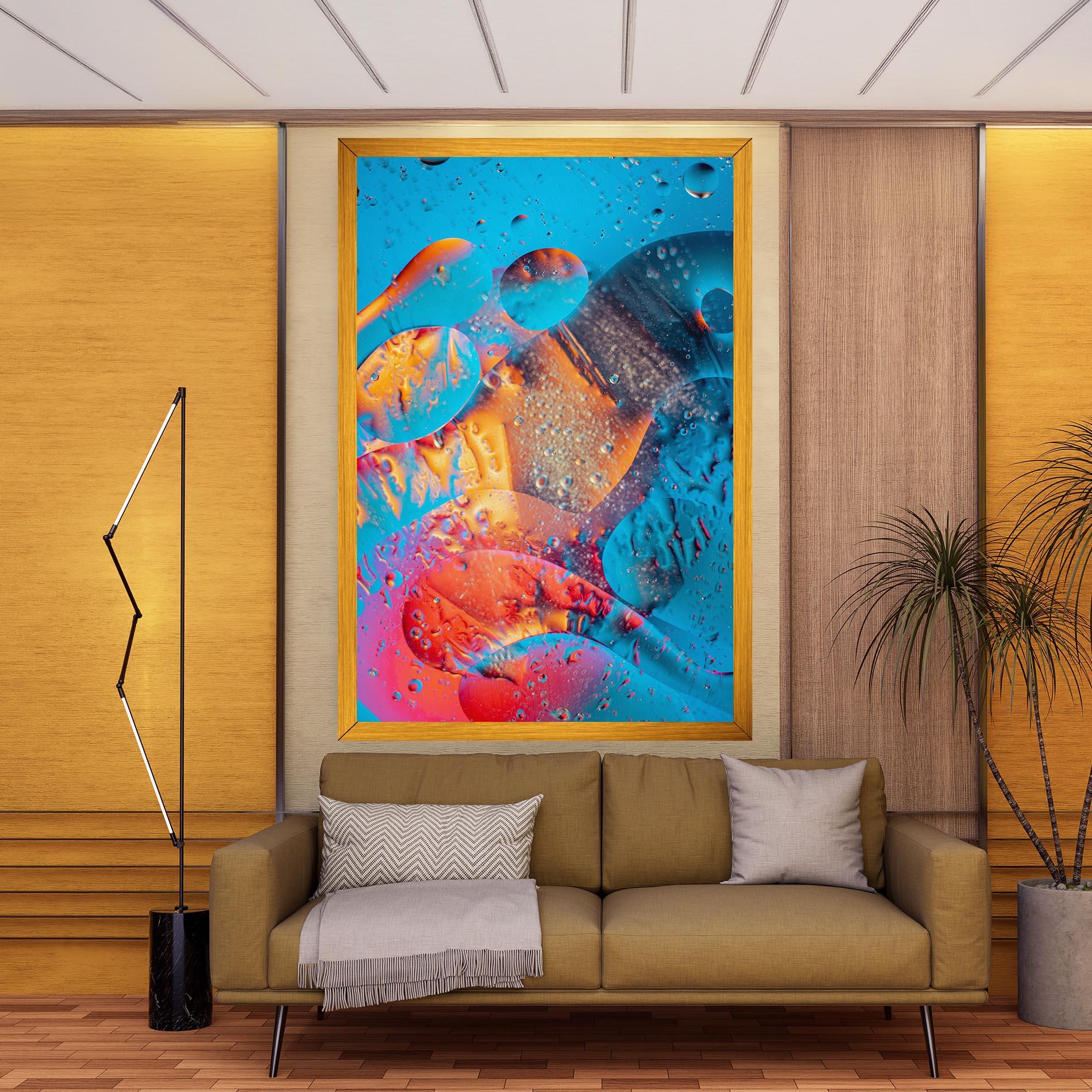 Tablou Canvas Blue Orange Drops mockup 9