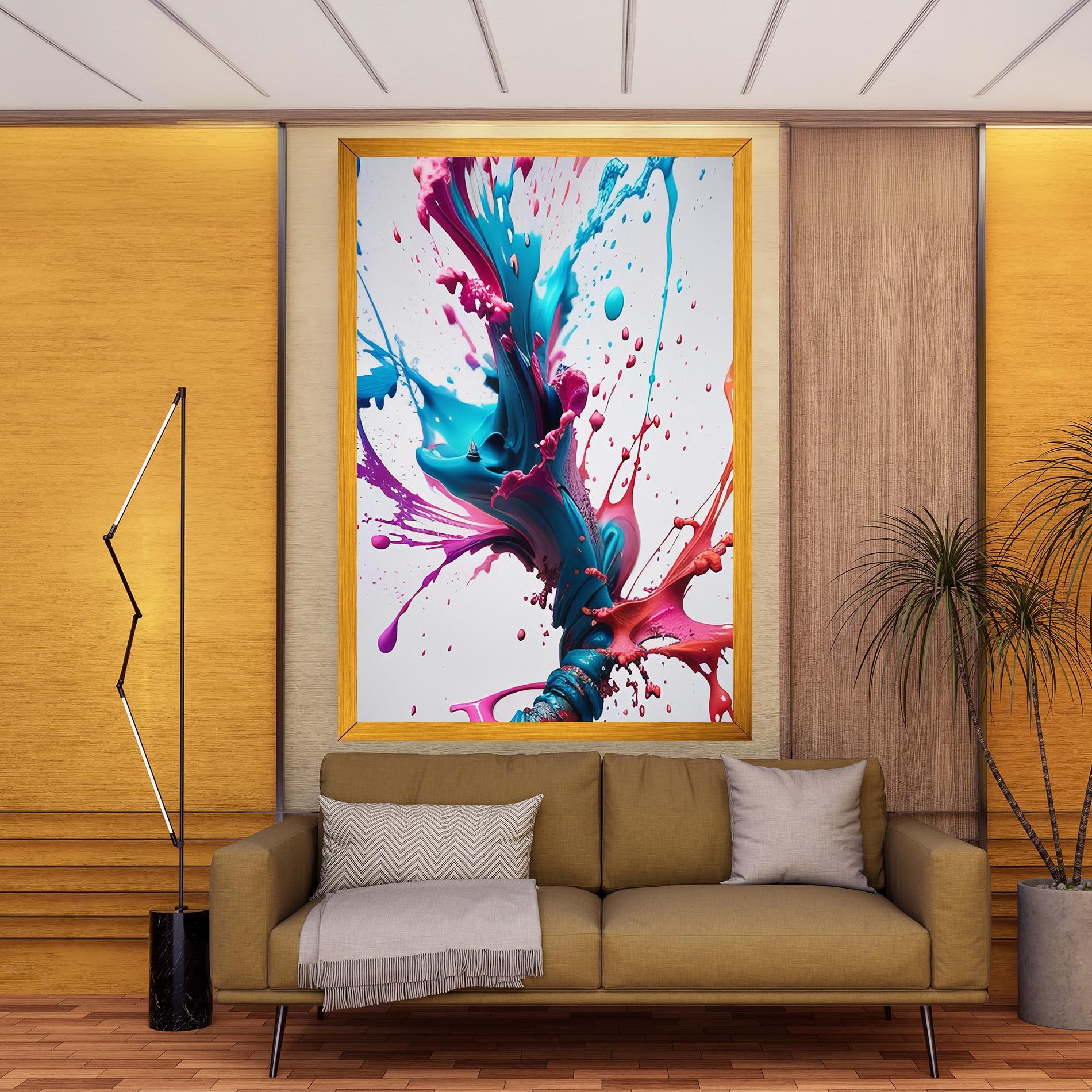 Tablou Canvas Blue Pink Splash mockup 9