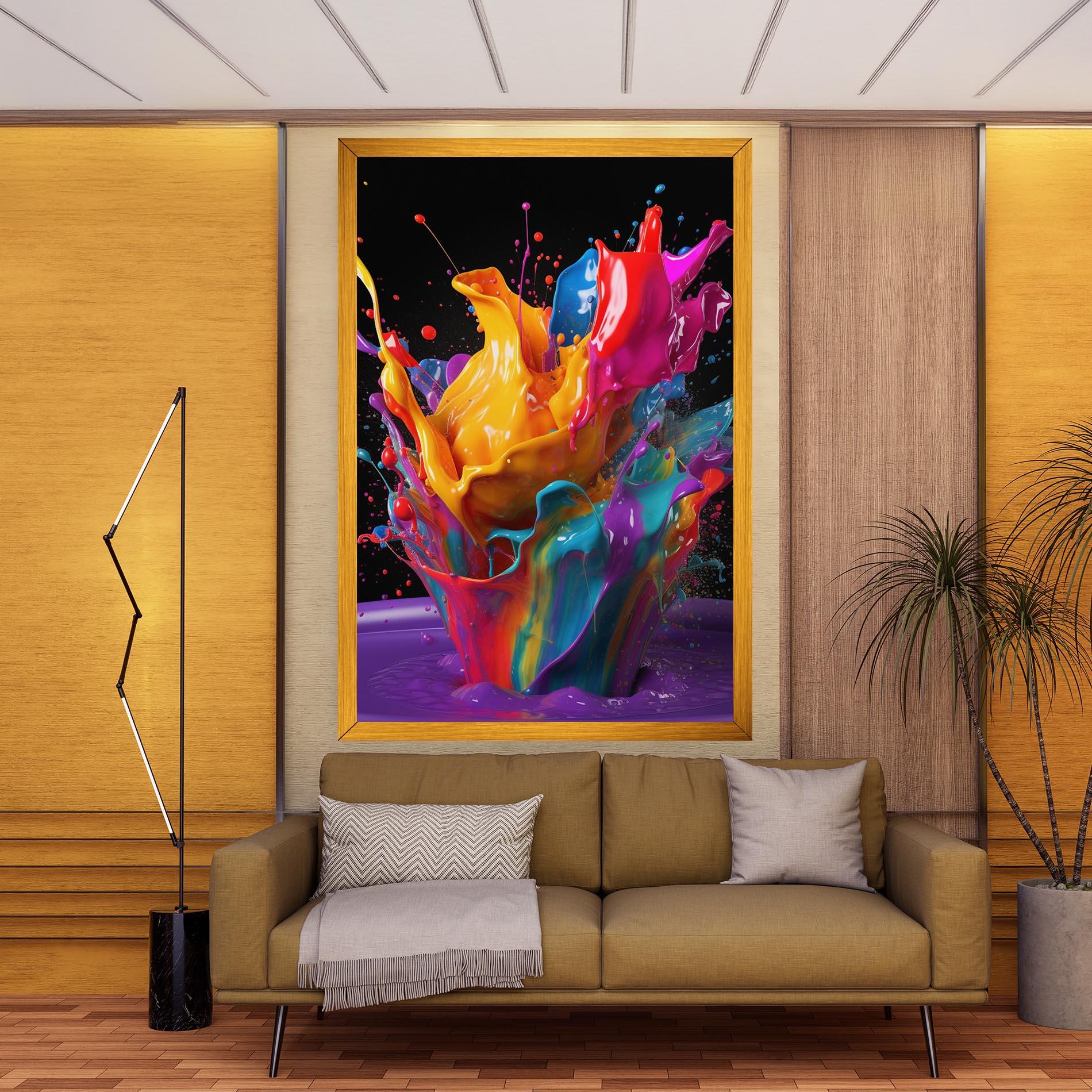 Tablou Canvas Brightly Color Splashing mockup 9