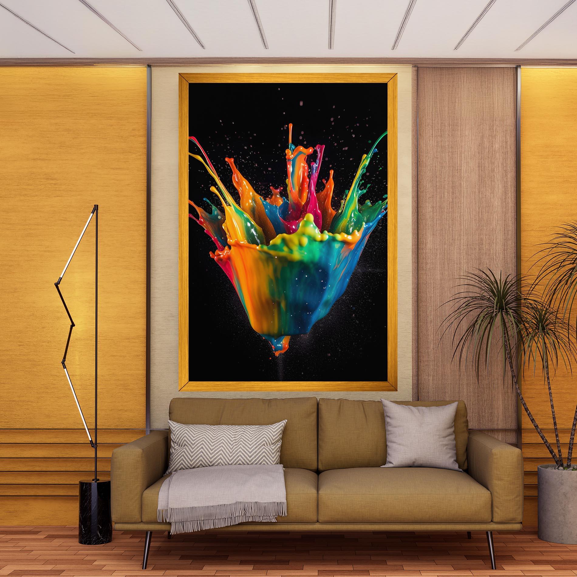 Tablou Canvas Colorful Paint Dropped mockup 9