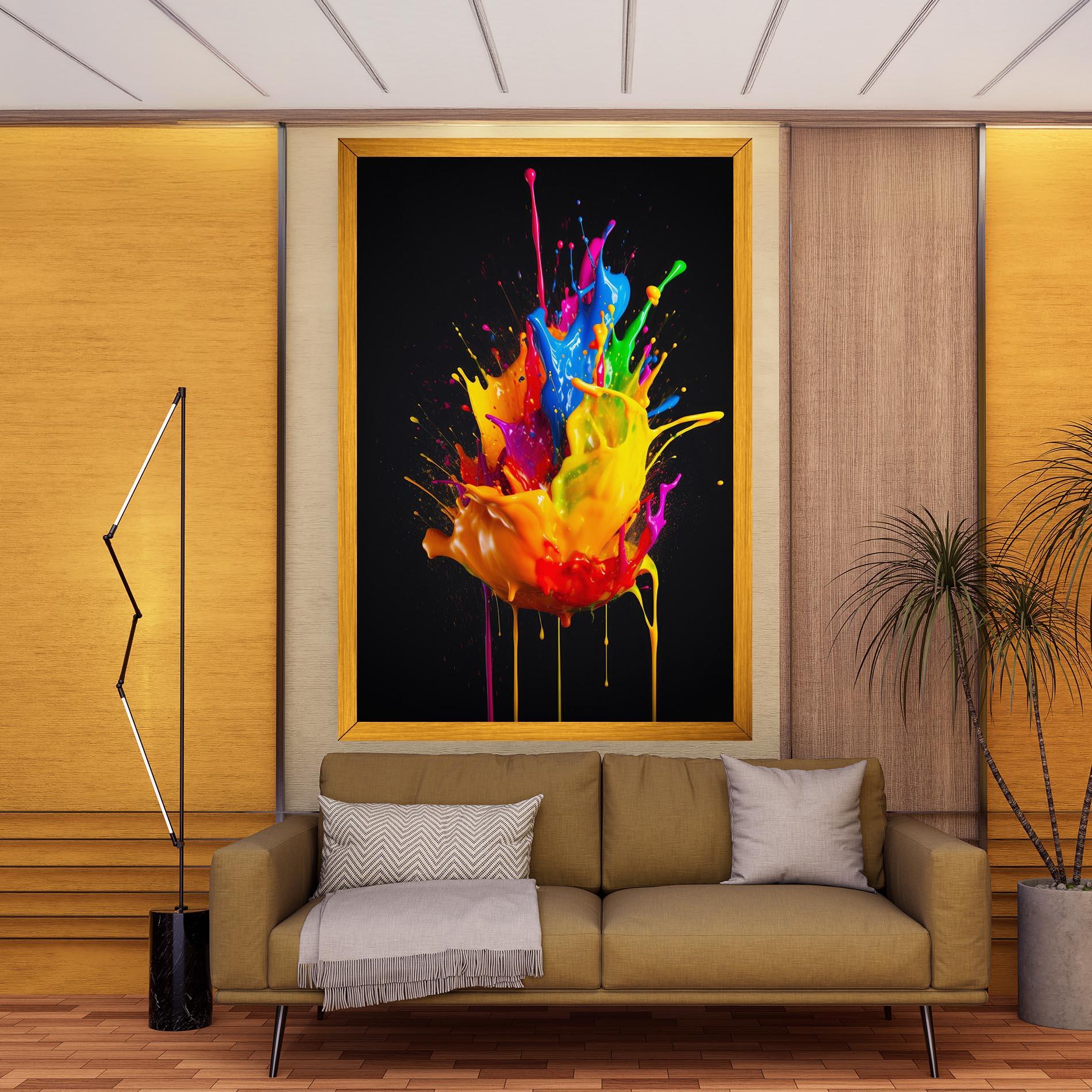 Tablou Canvas Yellow Splash Floating mockup 9