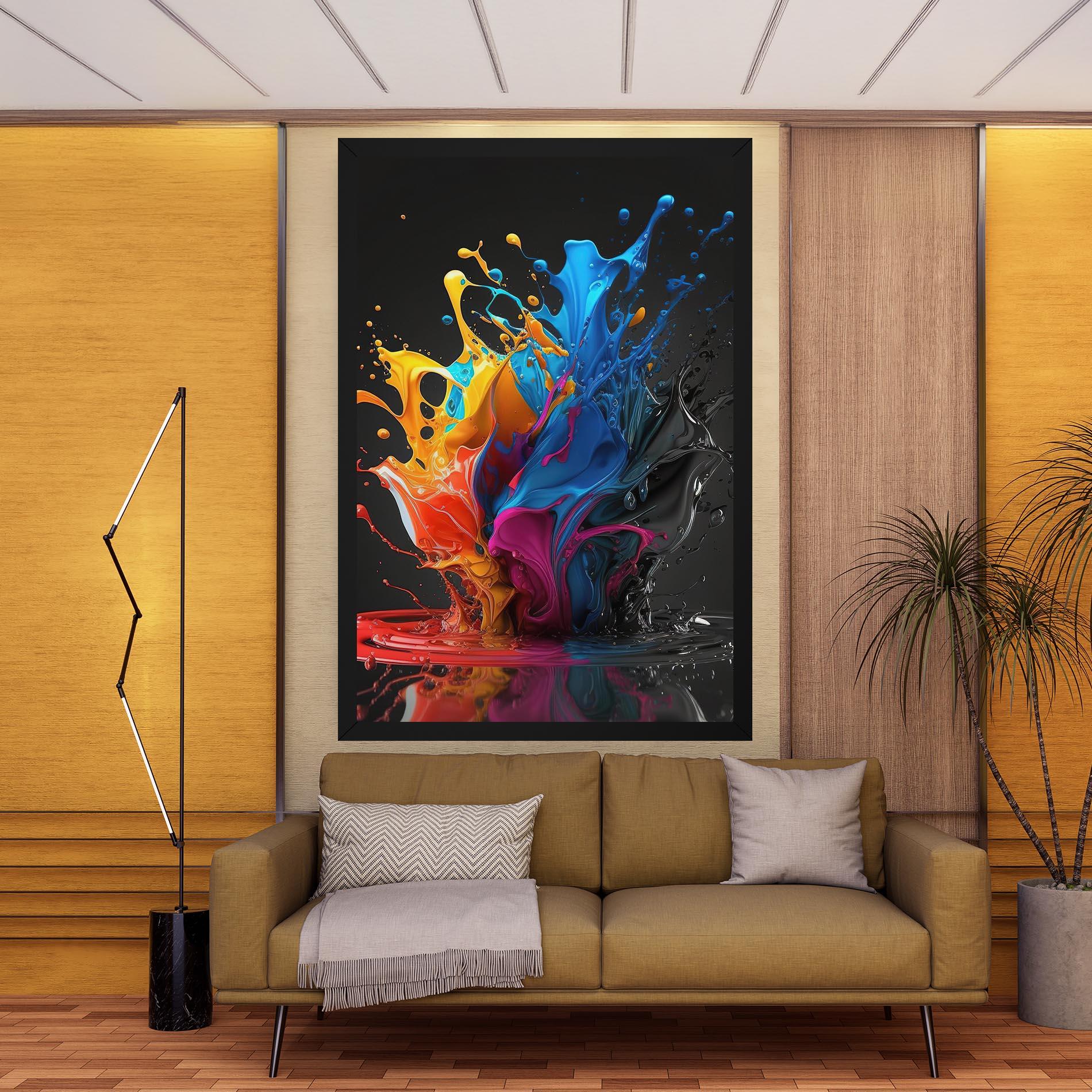 Tablou Canvas Black Blue Splash mockup 9