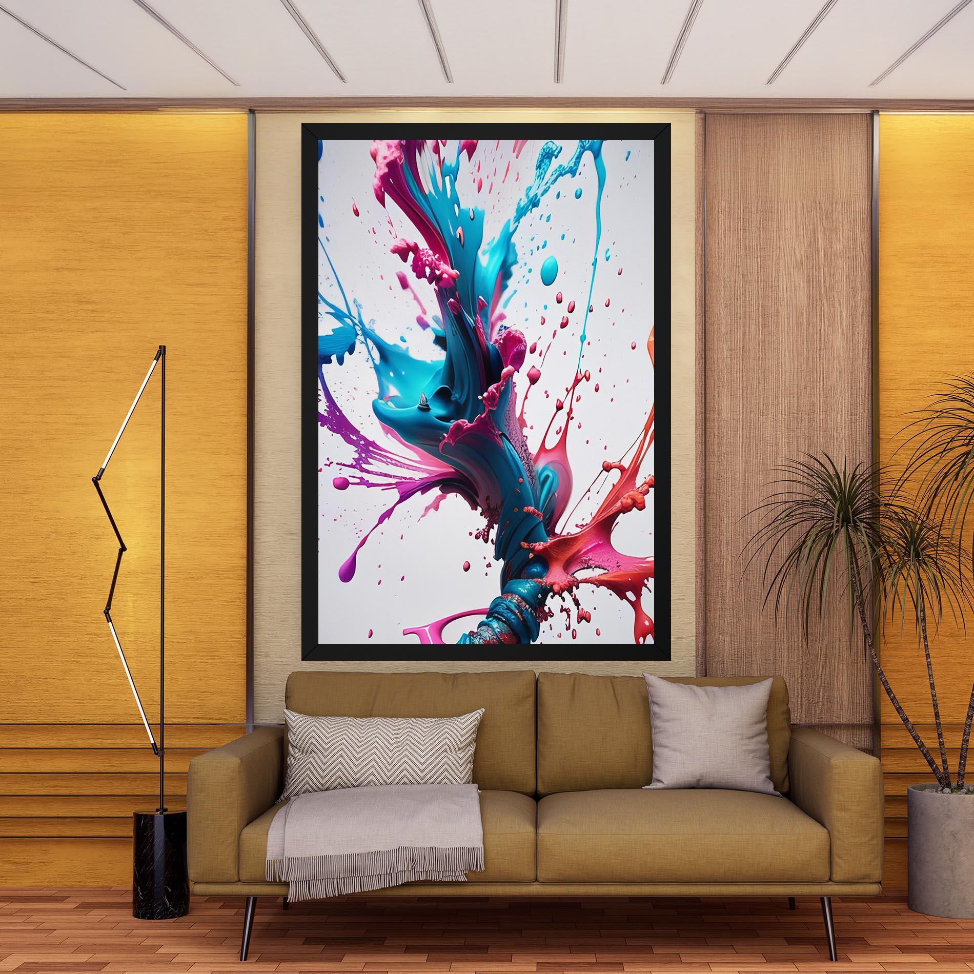 Tablou Canvas Blue Pink Splash mockup 9