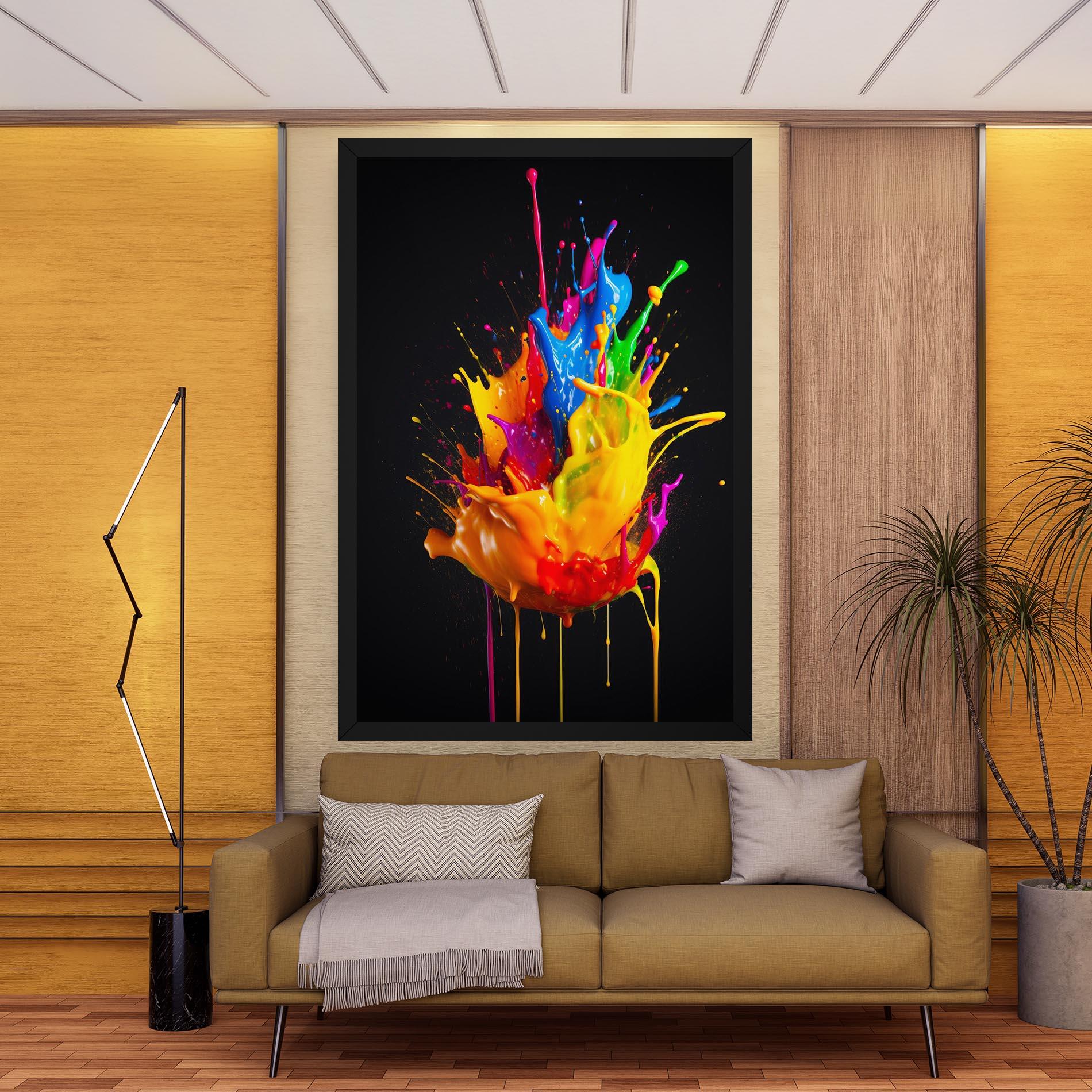 Tablou Canvas Yellow Splash Floating mockup 9