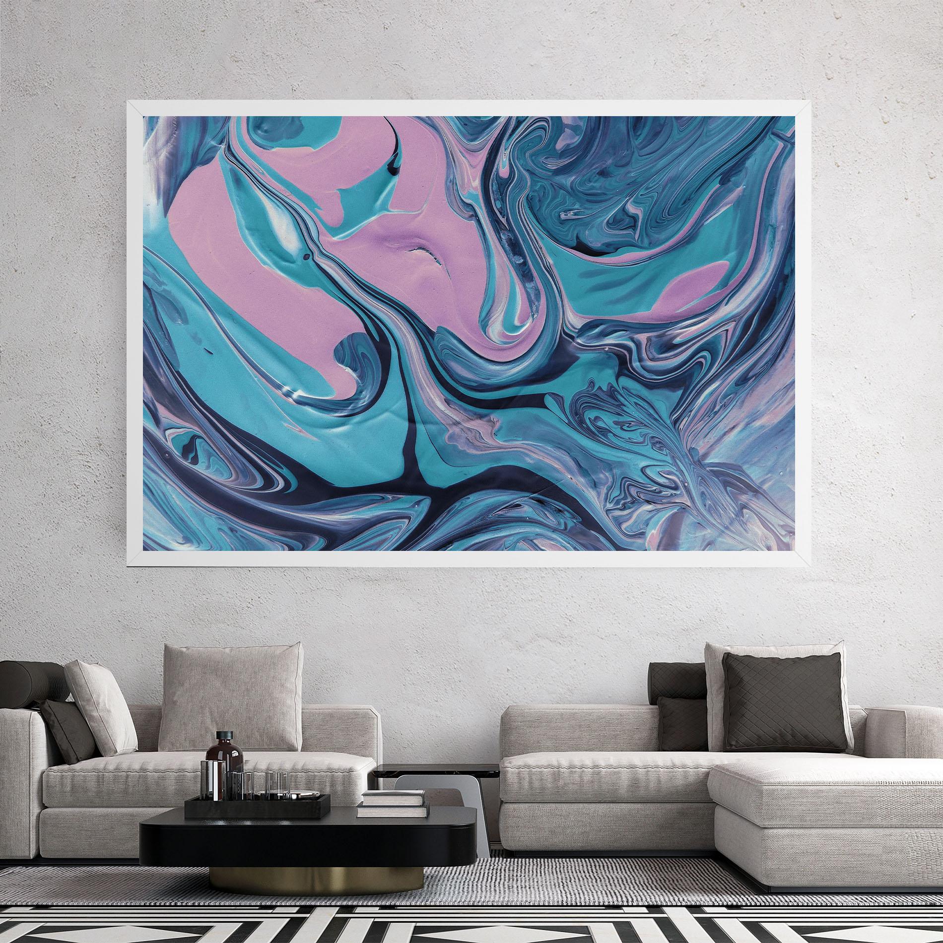 Tablou Canvas Abstract Blue And Pink mockup 2