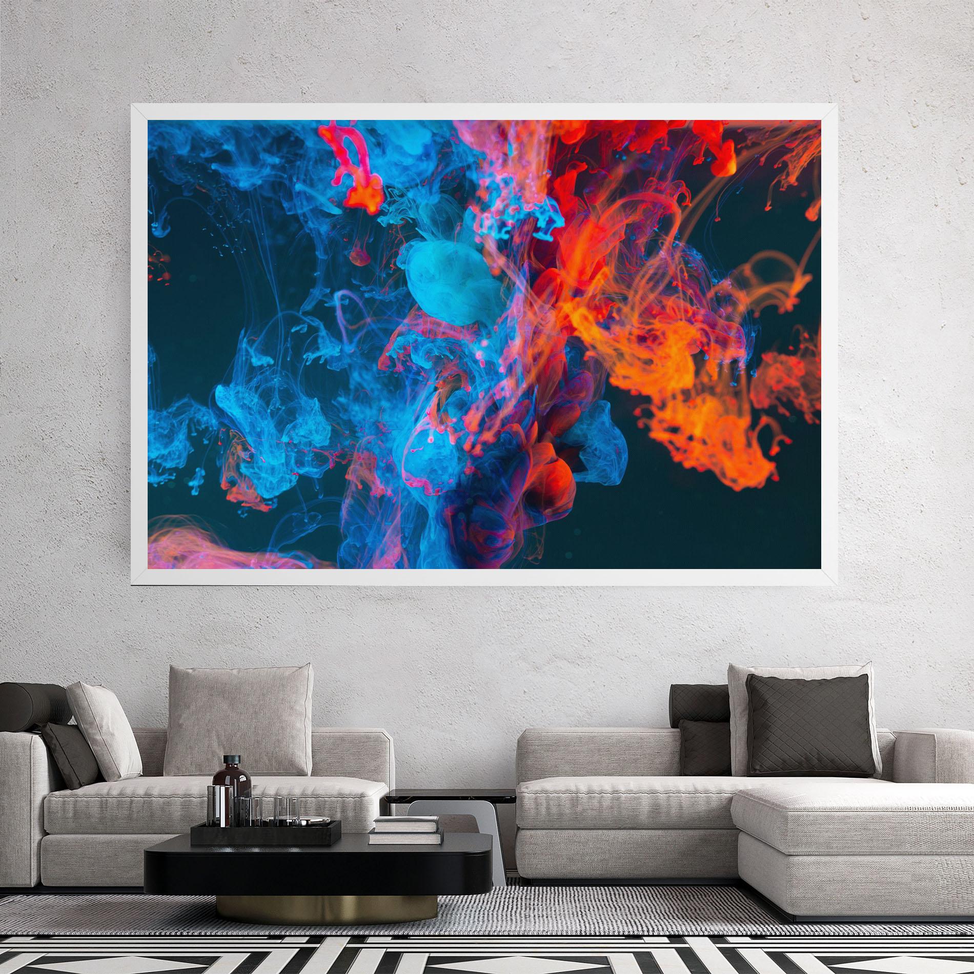 Tablou Canvas Abstract Blue And Red mockup 2