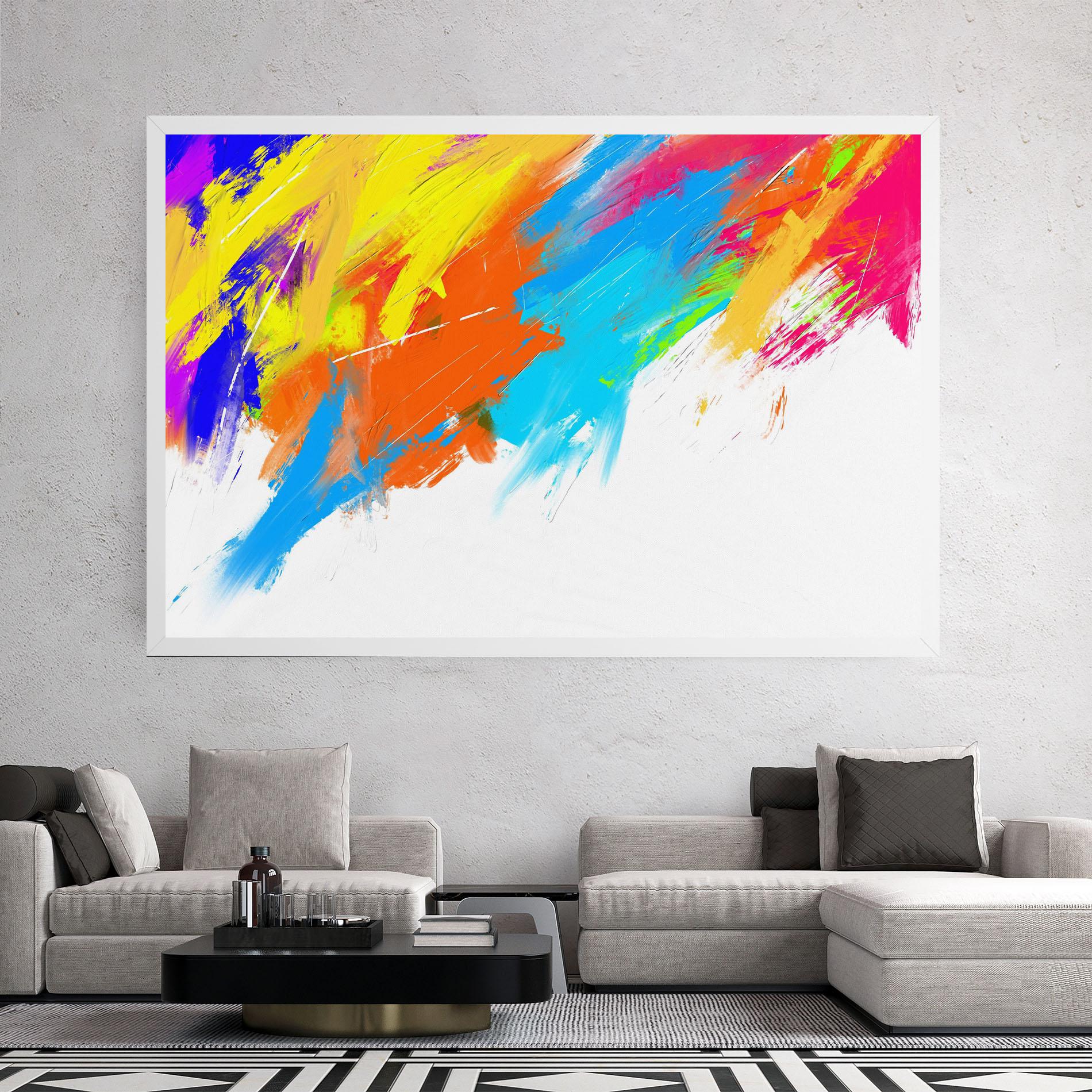 Tablou Canvas Abstract Blue Yellow mockup 2