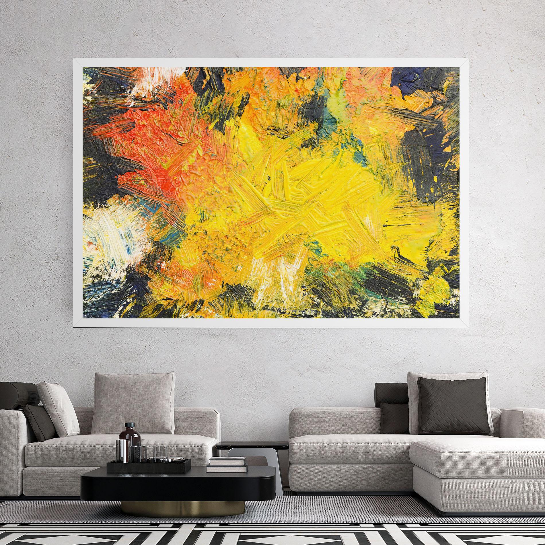 Tablou Canvas Artistic Yellow Painting mockup 2