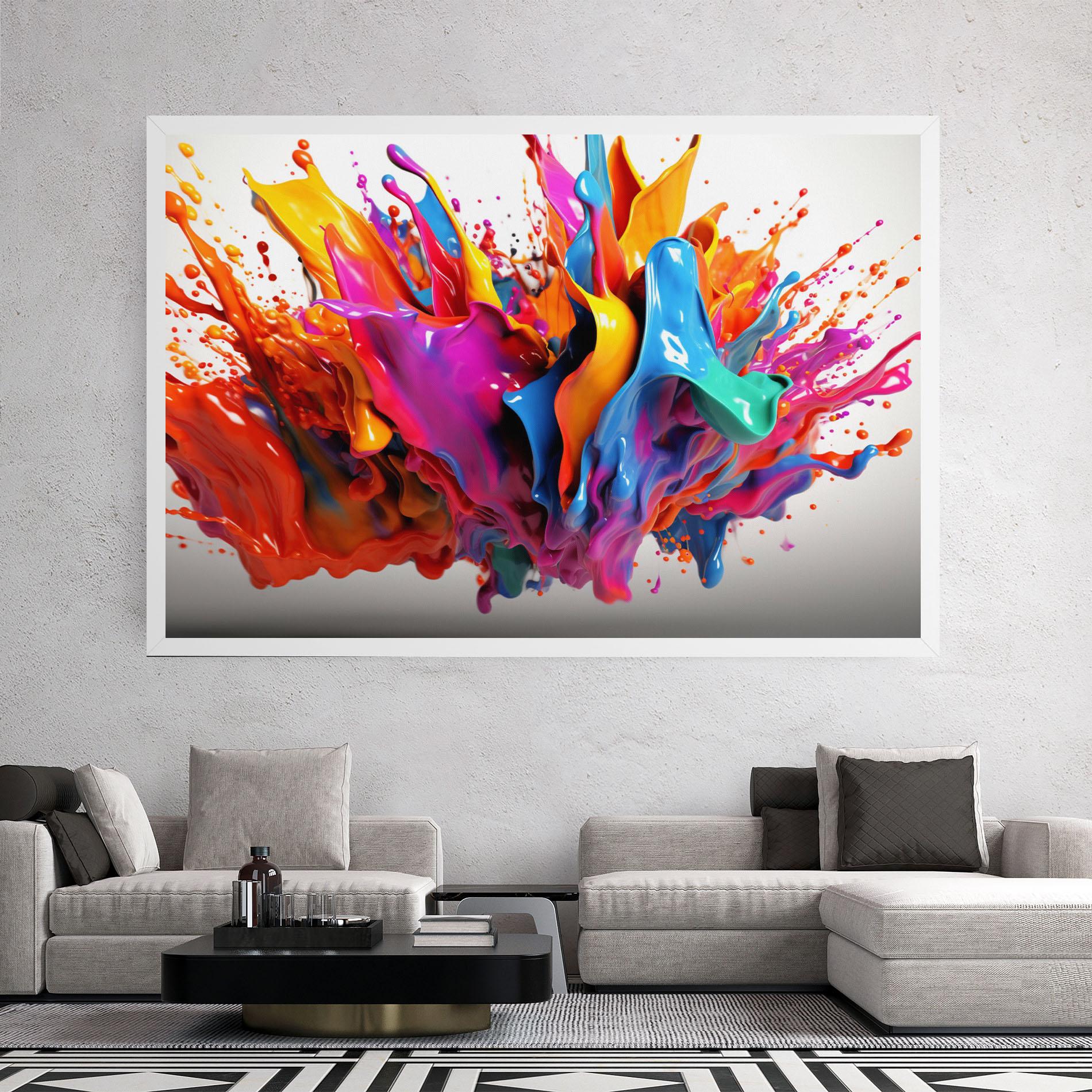 Tablou Canvas Blue Yellow Splash mockup 2