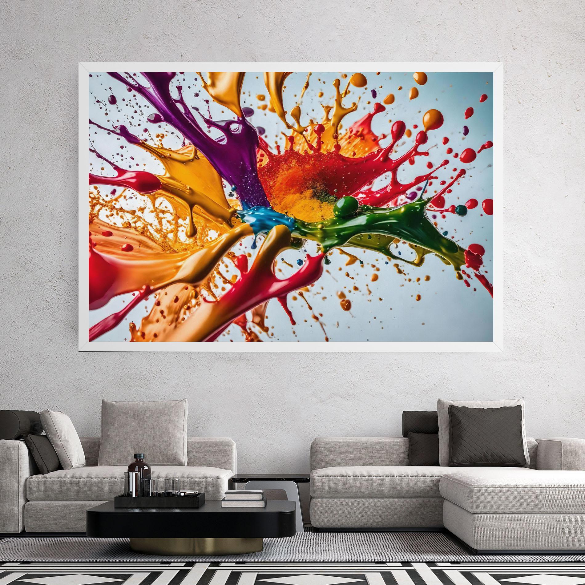 Tablou Canvas Colorful Yellow Rainbow mockup 2