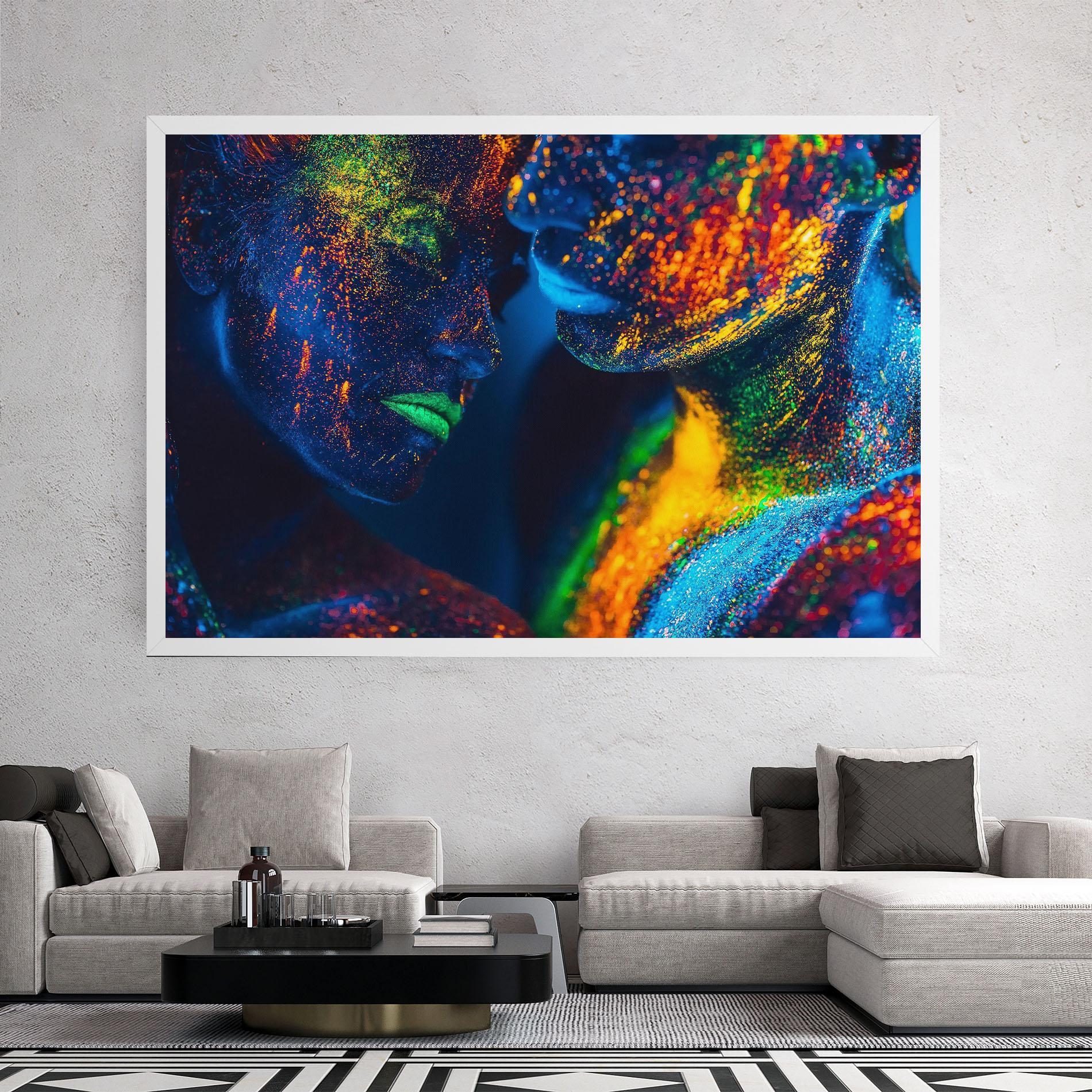 Tablou Canvas Fluorescent Green Lips mockup 2