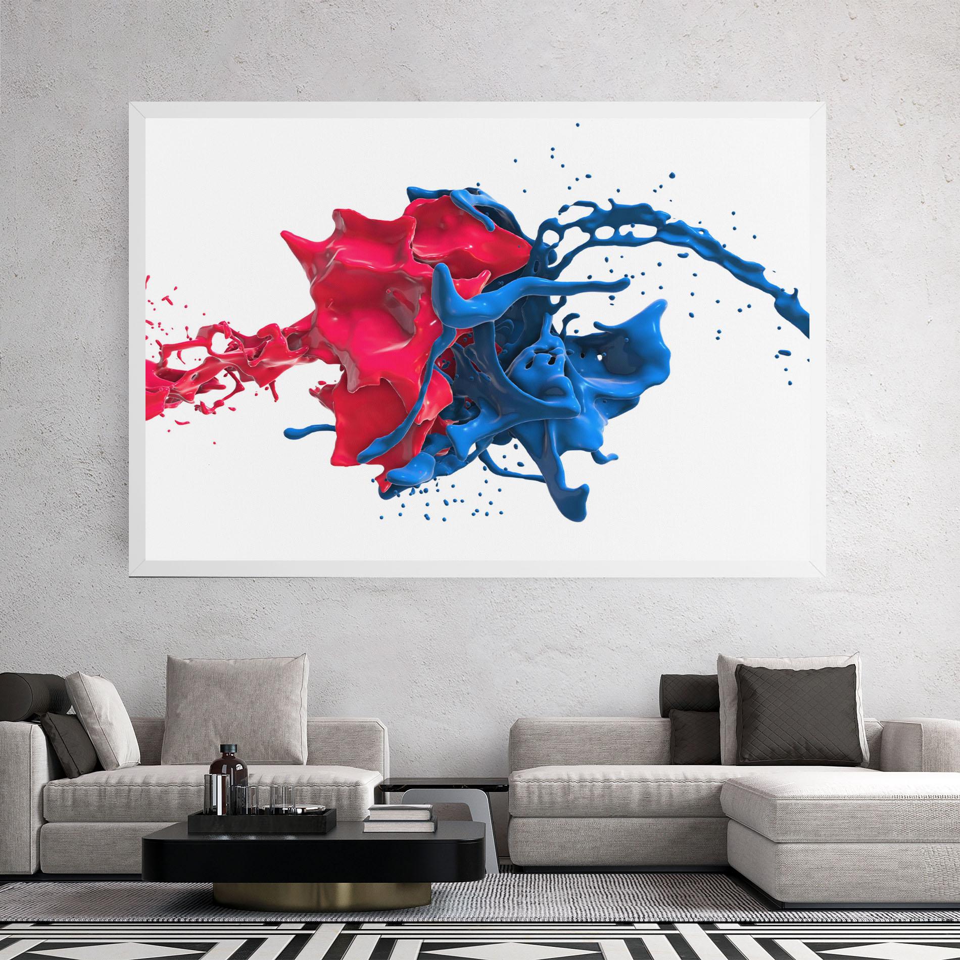 Tablou Canvas Pink And Blue Splash mockup 2