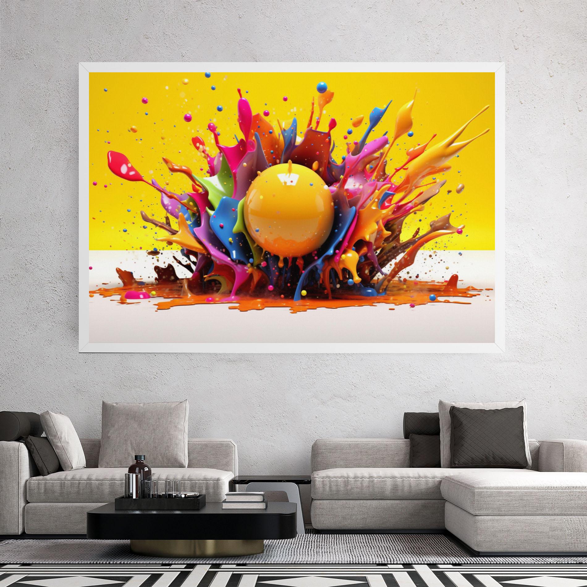 Tablou Canvas Yellow Ball Splash mockup 2